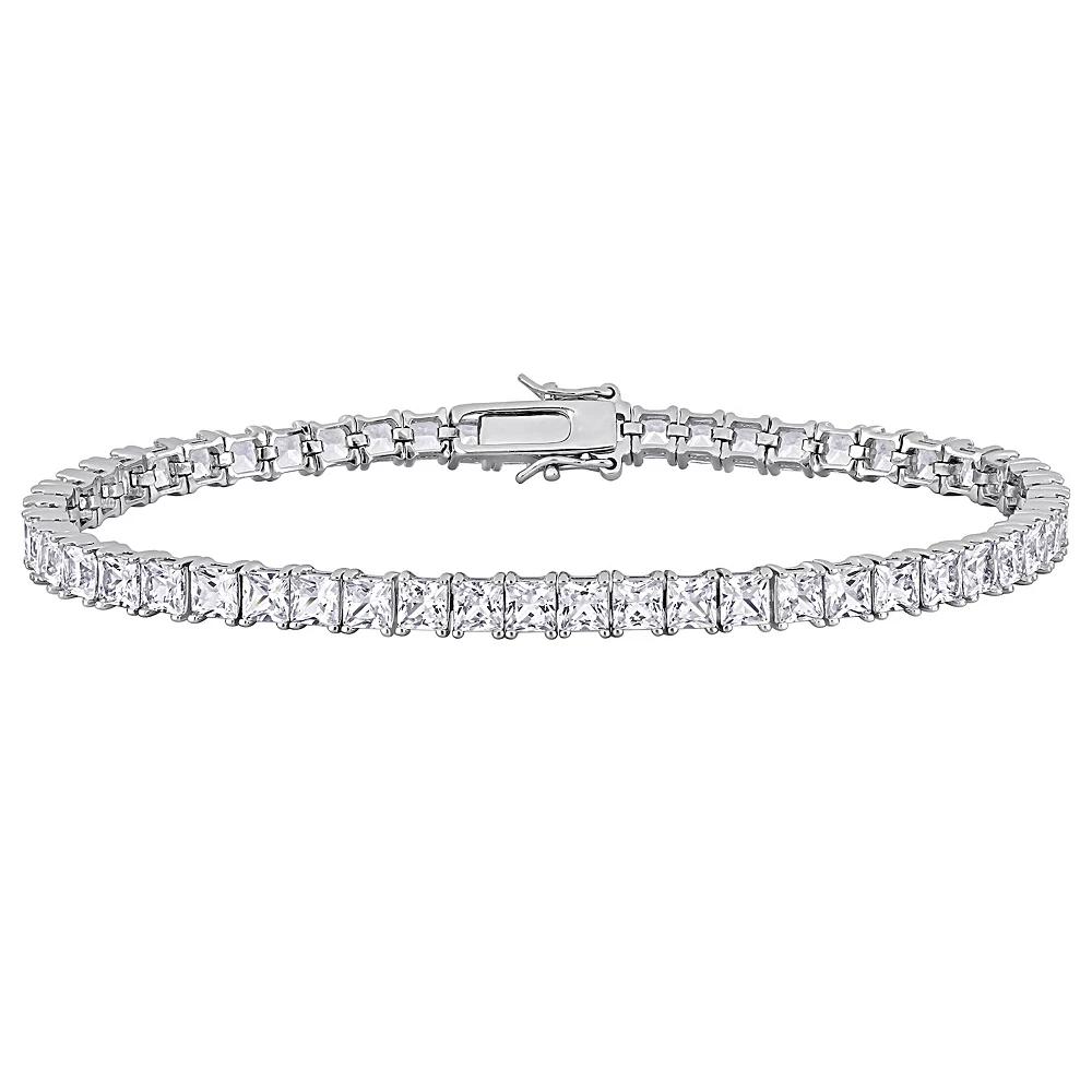 Men's Stella Grace Sterling Silver Lab-Created White Sapphire Tennis Bracelet,  Product Image