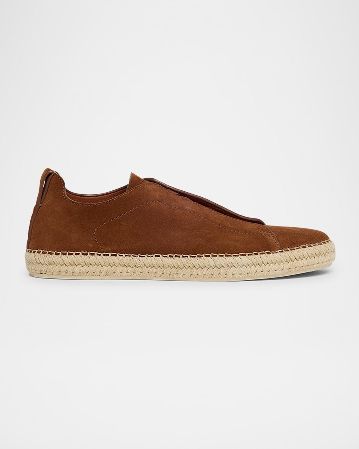 Men's Triple Stitch Suede Espadrille Sneakers Product Image