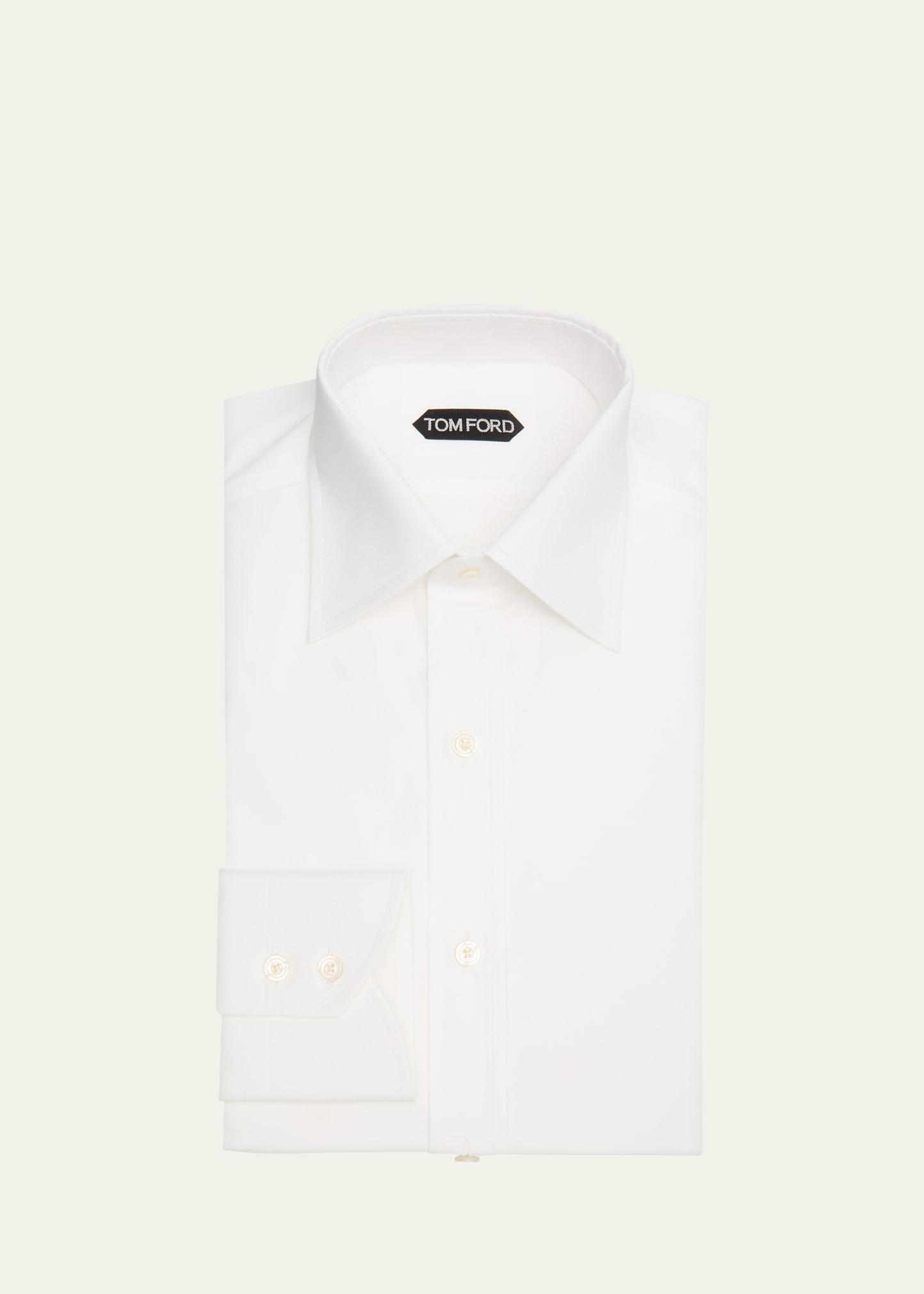 Mens Cotton Point-Collar Dress Shirt Product Image