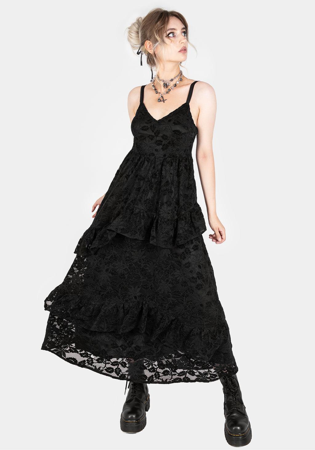 Dauphine Tiered Lace Midaxi Dress Product Image