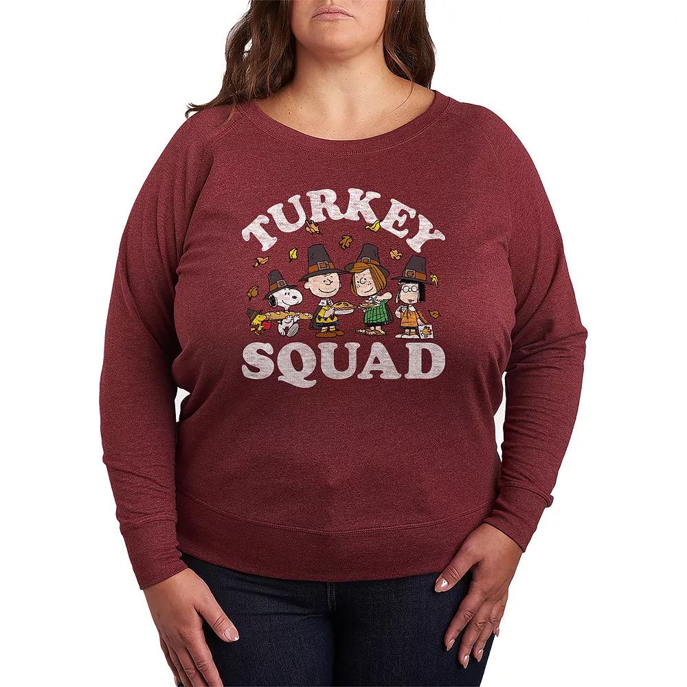 Women's Peanuts Turkey Squad French Terry Long Sleeve Tee,  Product Image