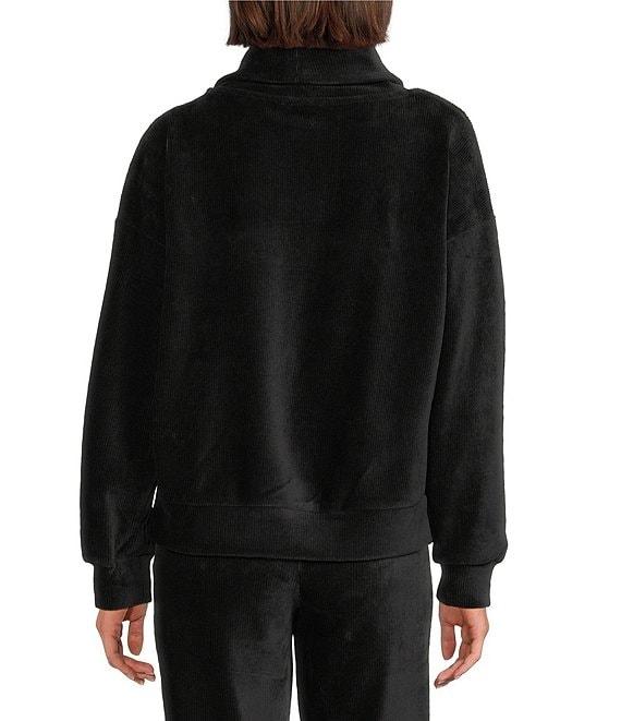 Westbound Coordinating Velour Rib Long Sleeve Funnel Neck Top Product Image