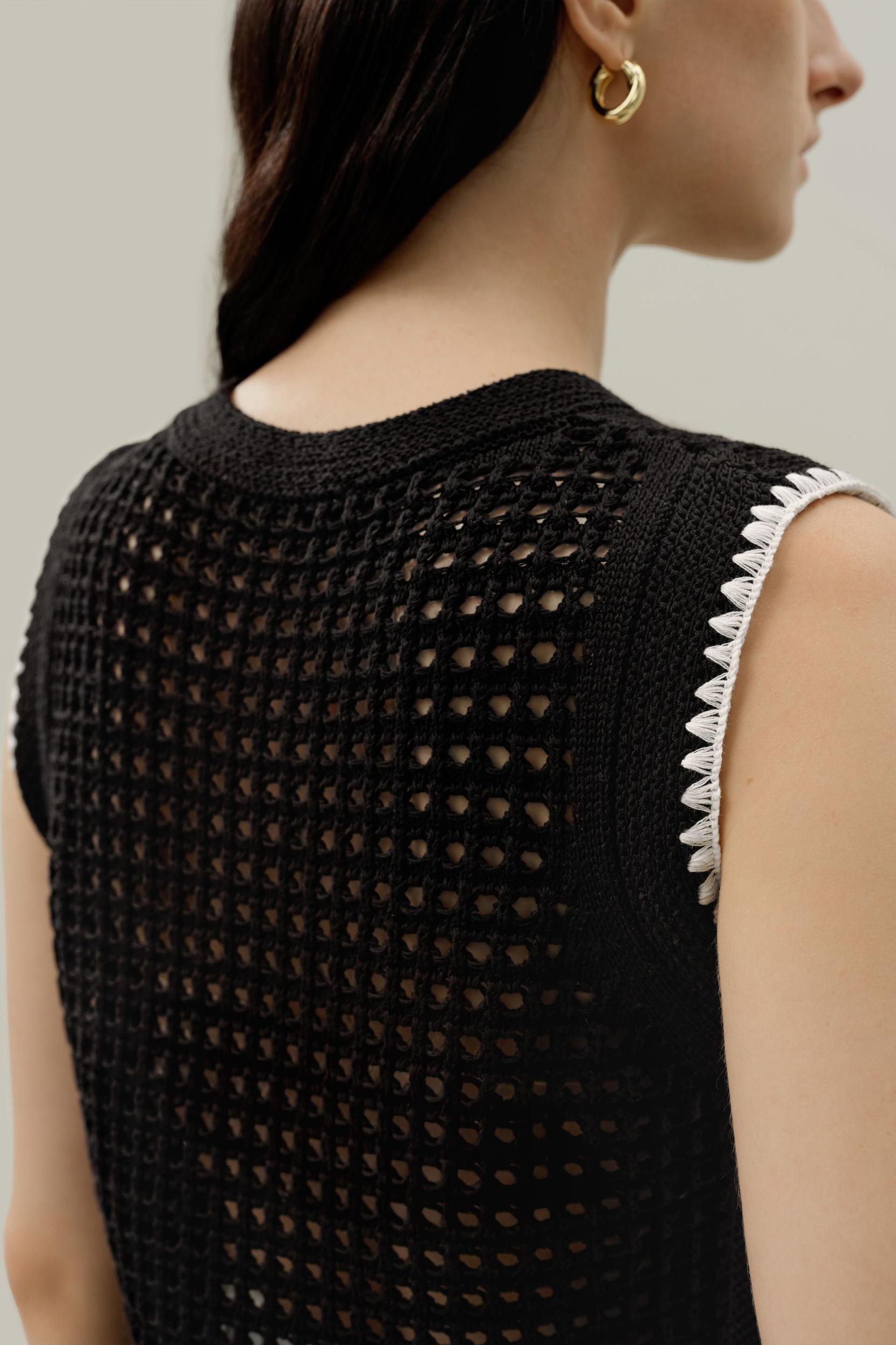 Toscana Pointelle Embroidered Vest Product Image