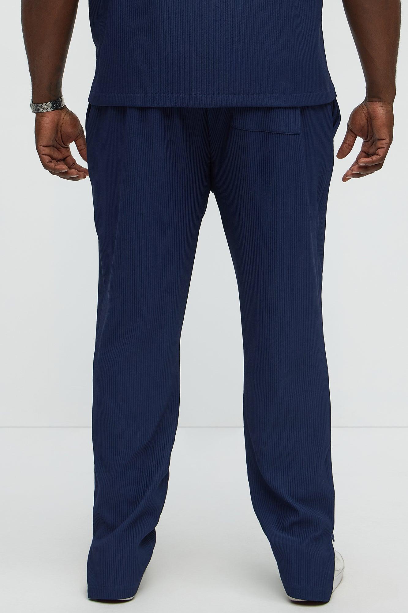 Show Up Slim Slit Pants - Navy Male Product Image