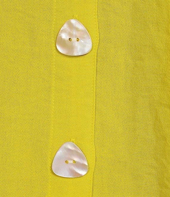 John Mark Plus Size Solid Woven Wire Collared Button Front 3/4 Sleeve Camp Shirt Product Image