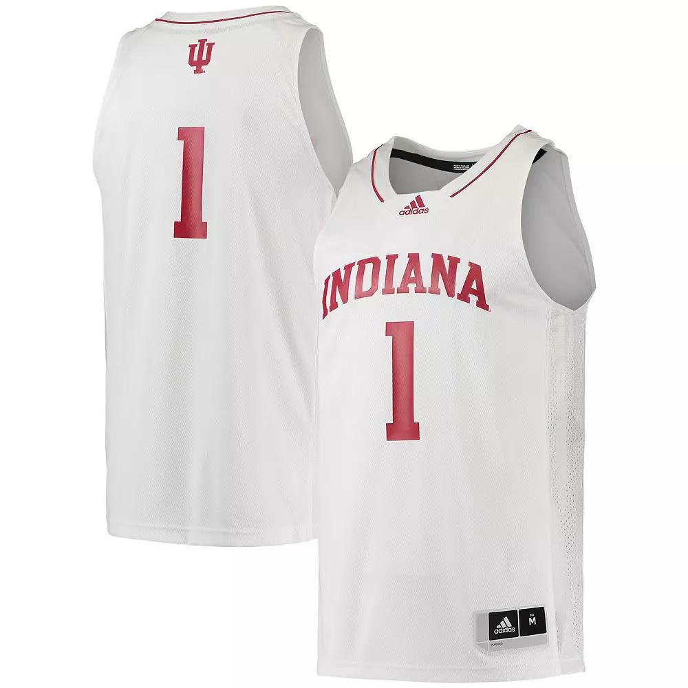 Men's adidas #1 Cream Indiana Hoosiers Swingman Team Basketball Jersey,  Product Image