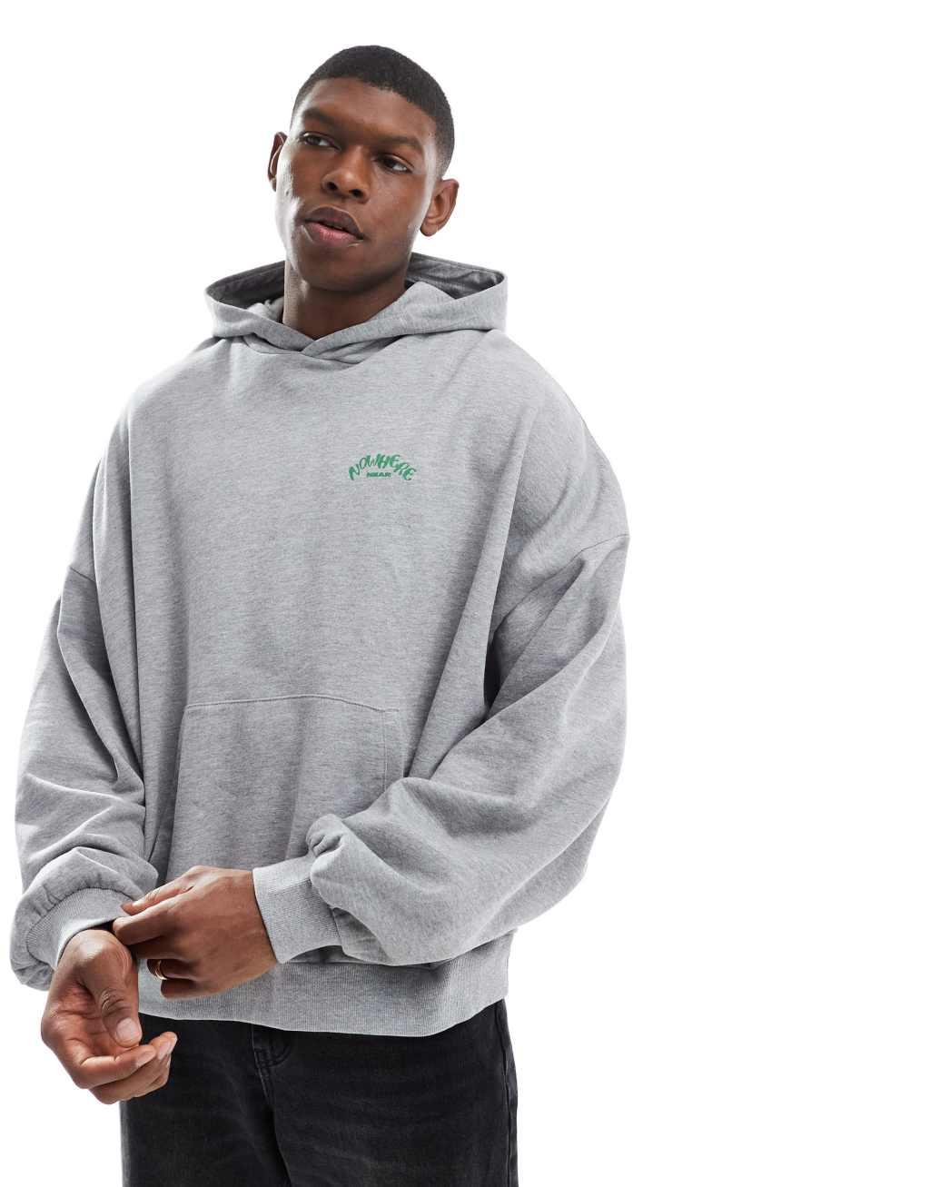 ASOS DESIGN oversized hoodie with bubble print in gray heather Product Image