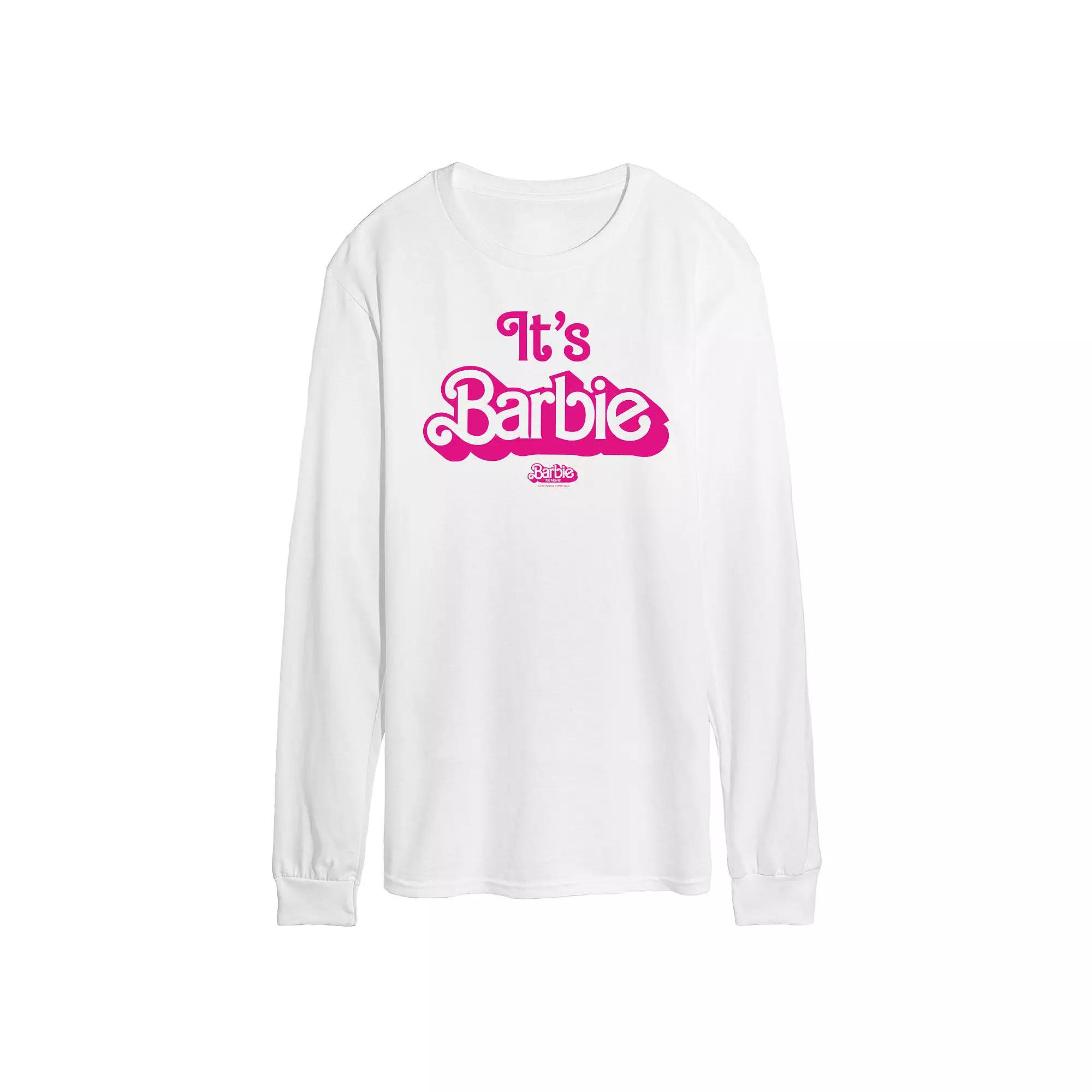 Men's Barbie™ The Movie Hi Barbie Long Sleeve Graphic Tee,  Product Image
