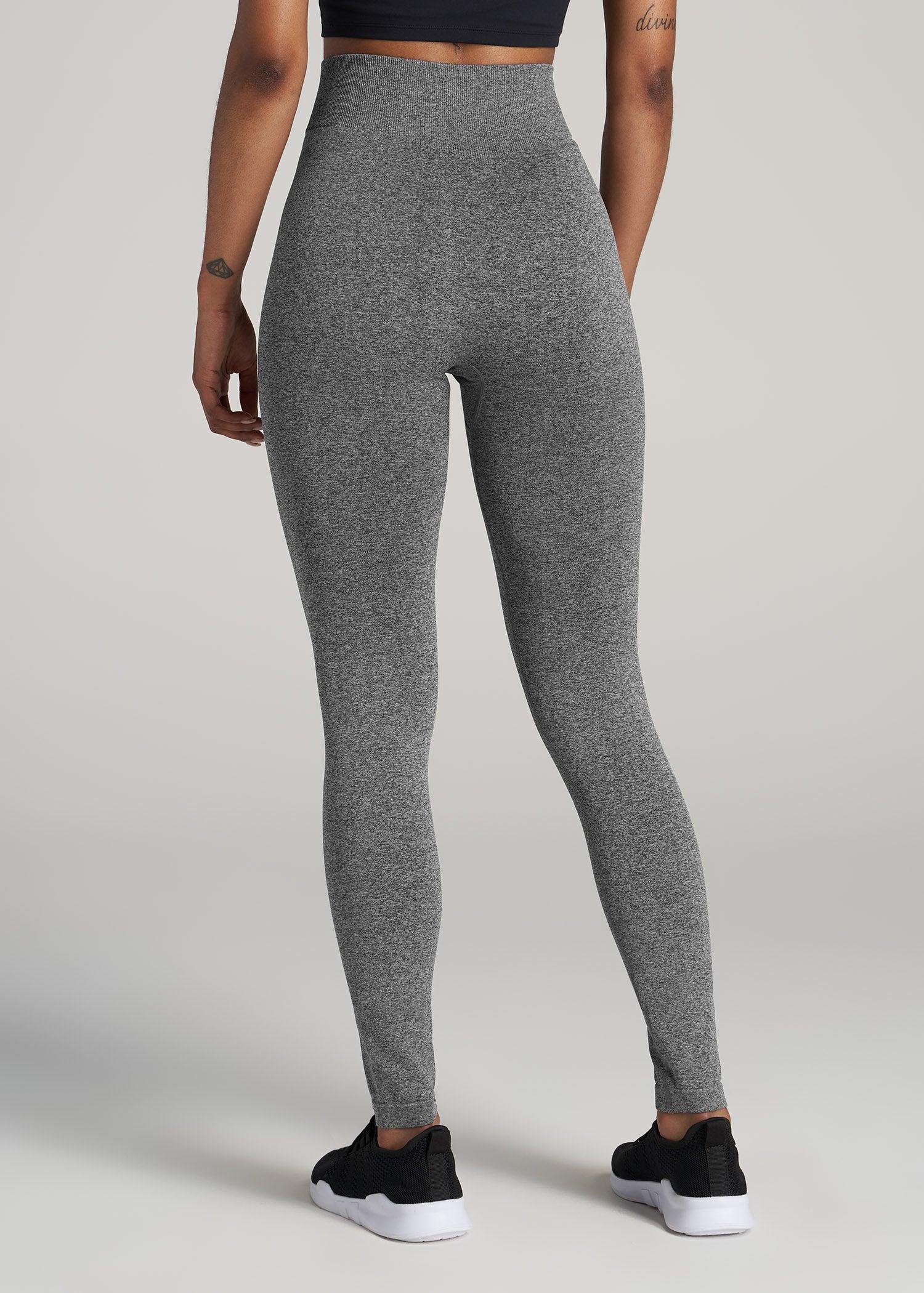 Seamless Leggings for Tall Women in Black & Grey Heather Female Product Image