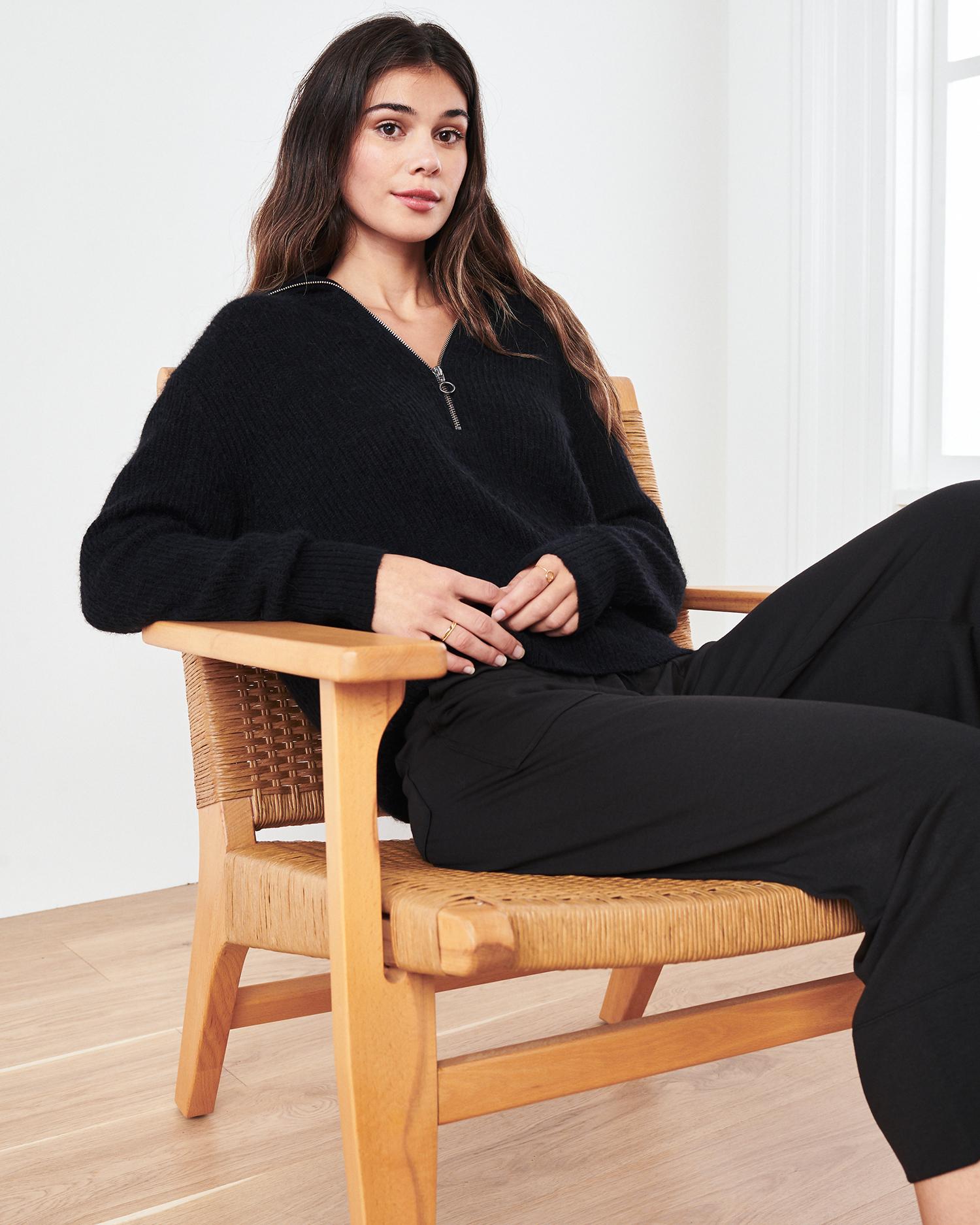 Quince | Women's Alpaca Quarter Zip Sweaters Size XS Product Image