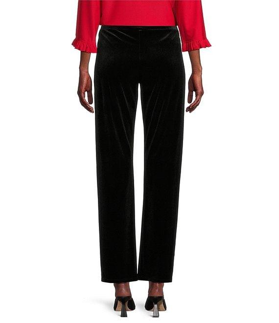 Jude Connally Martina Stretch Velvet Wide Leg Split Front Hem Pull-On Pants Product Image