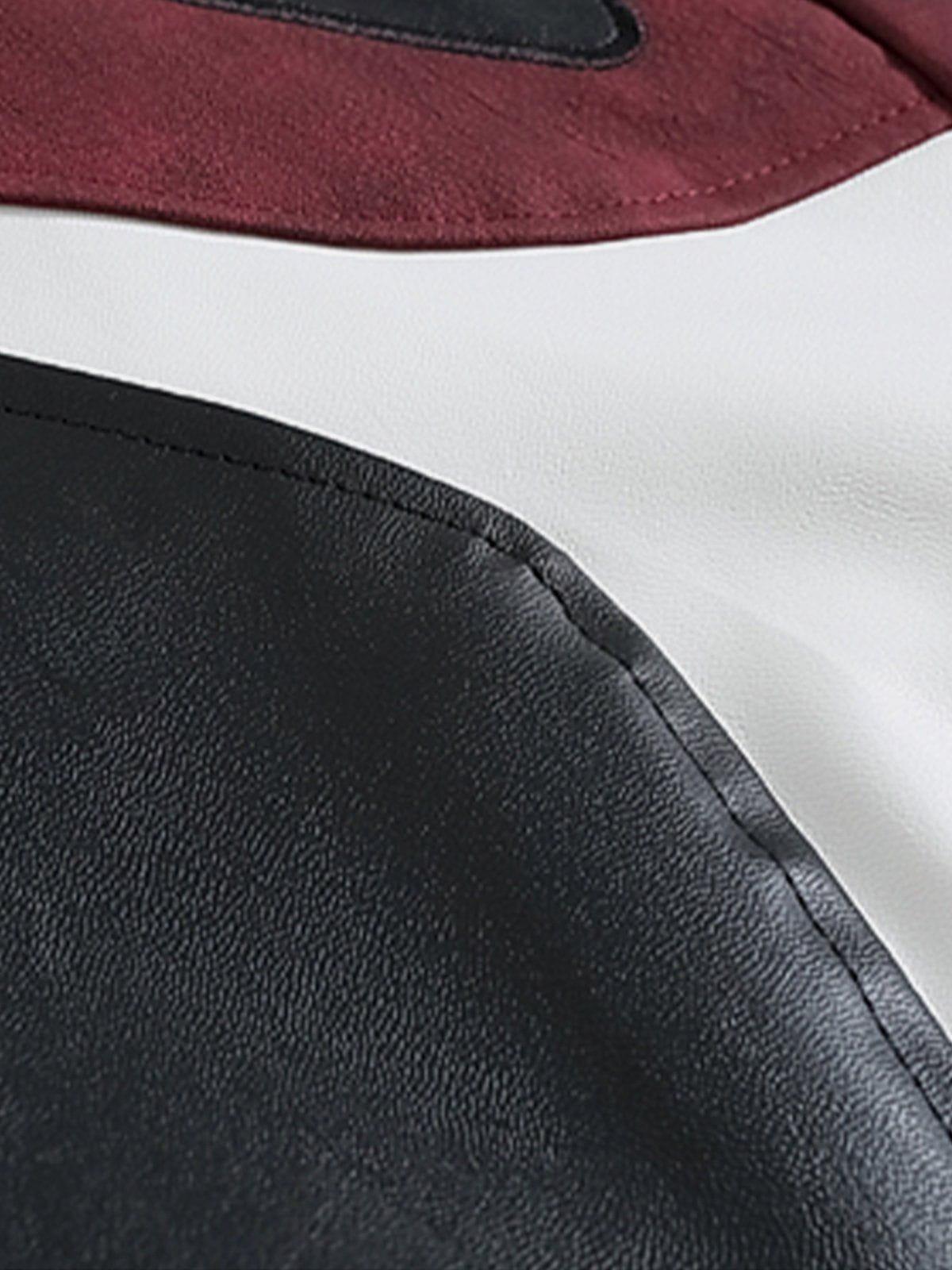 Aelfric Eden Color Blocking Patchwork Racing Jacket Product Image