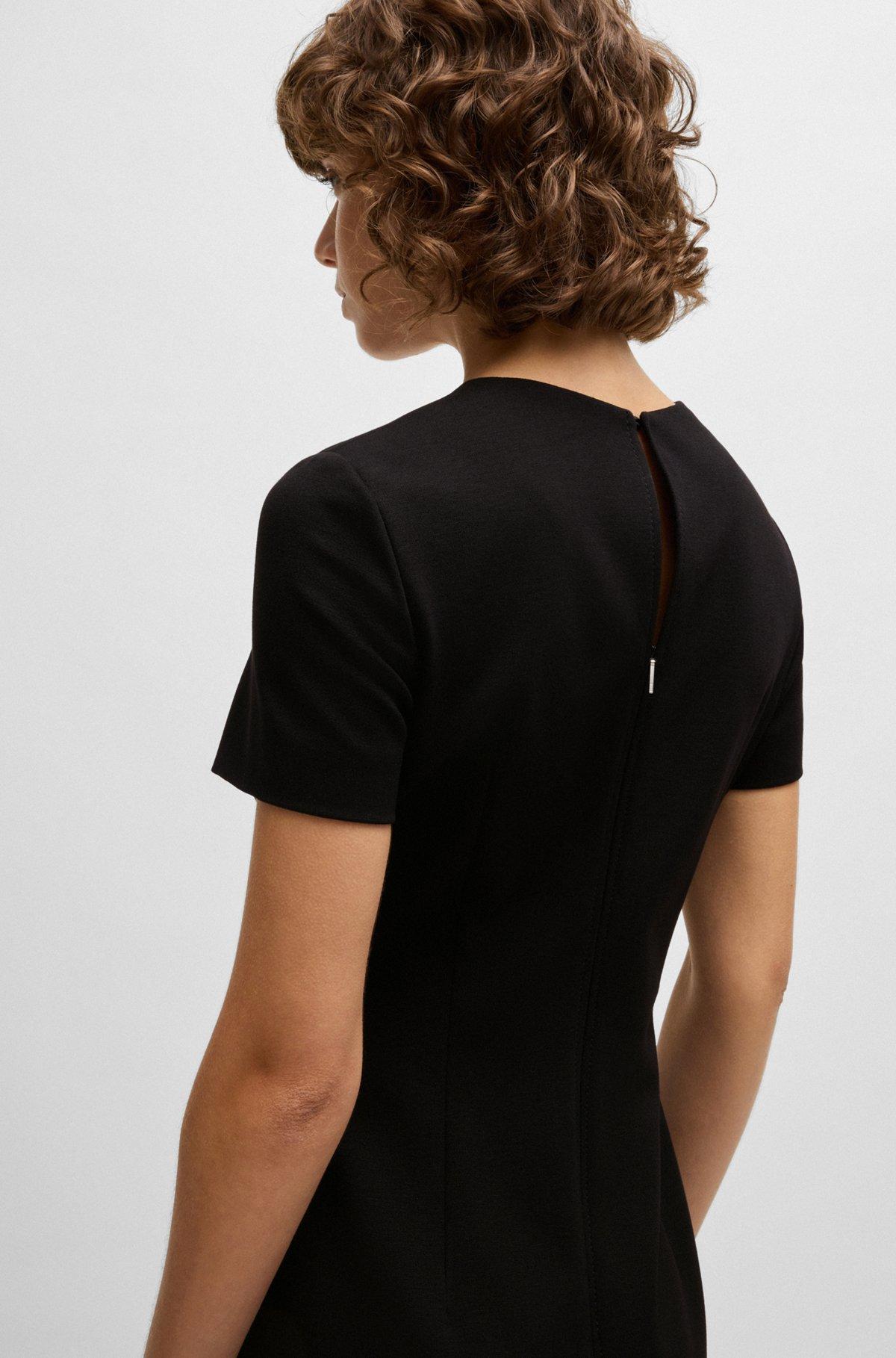 Slim-fit crew-neck dress in stretch fabric Product Image