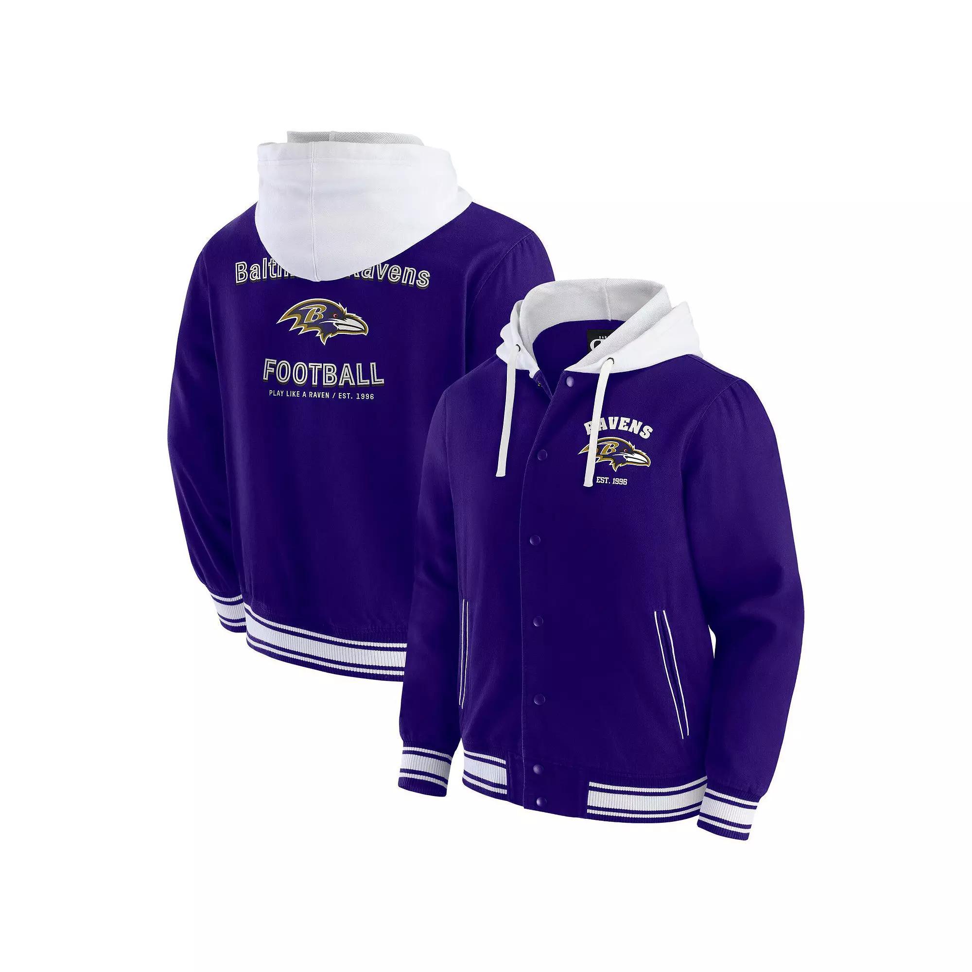 Men's Darius Rucker Collection by Fanatics Purple Baltimore Ravens Full-Snap Hoodie Jacket, Size: Large Product Image