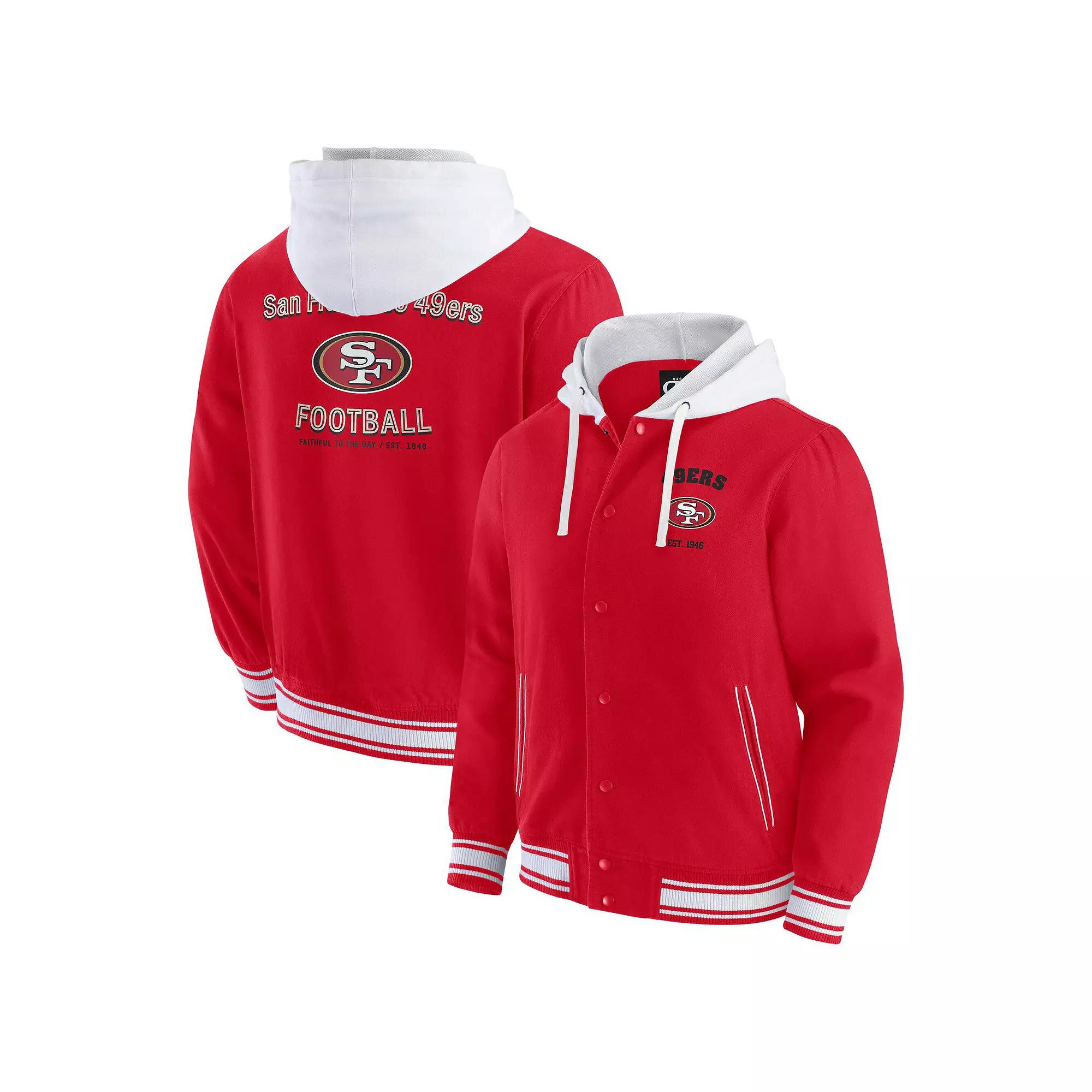 Men's Darius Rucker Collection by Fanatics Scarlet San Francisco 49ers Full-Snap Hoodie Jacket,  Product Image
