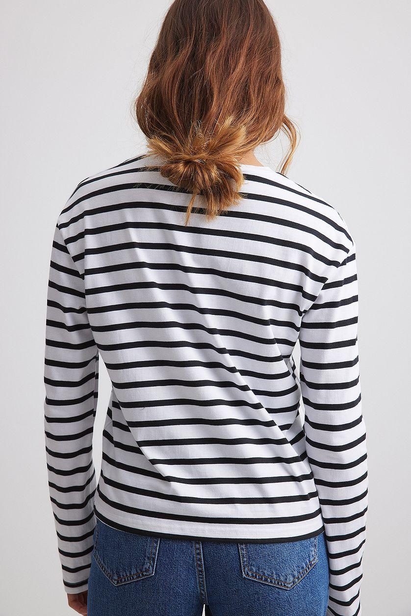 Striped Oversized Long Sleeved Top Product Image