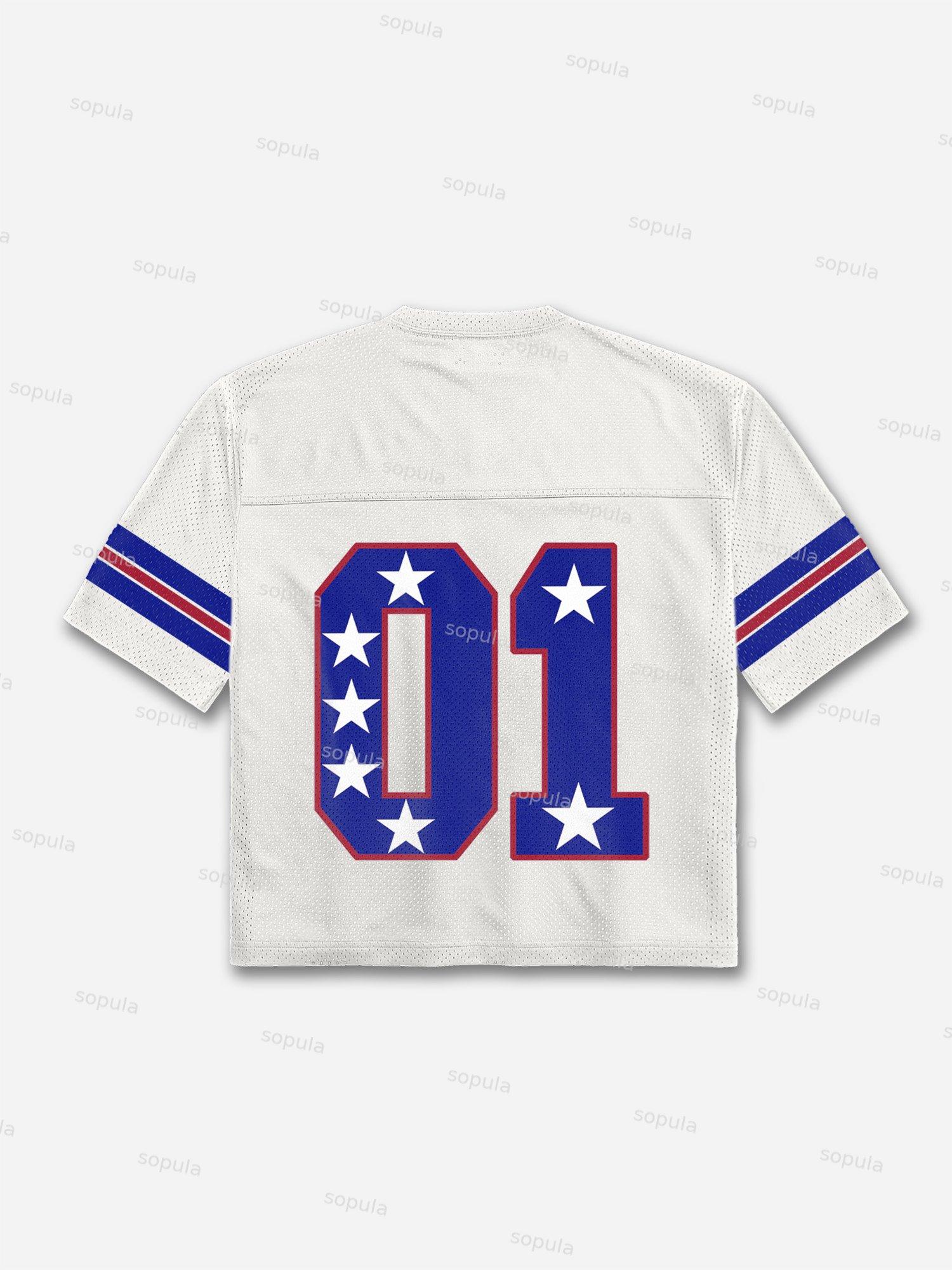 Retro Blokecore Mesh Football Jersey T-shirt Product Image