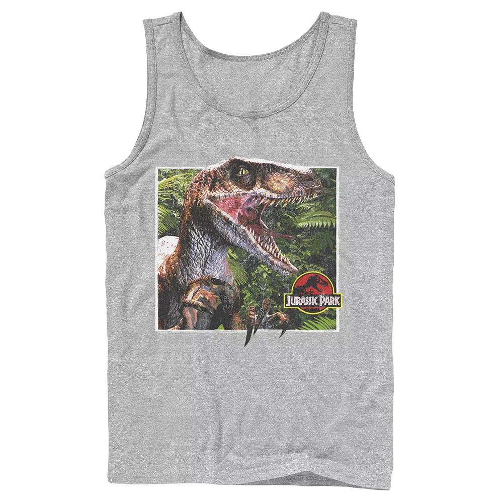 Men's Jurassic Park Raptor Coming Out Of Forest Tank Top,  Product Image