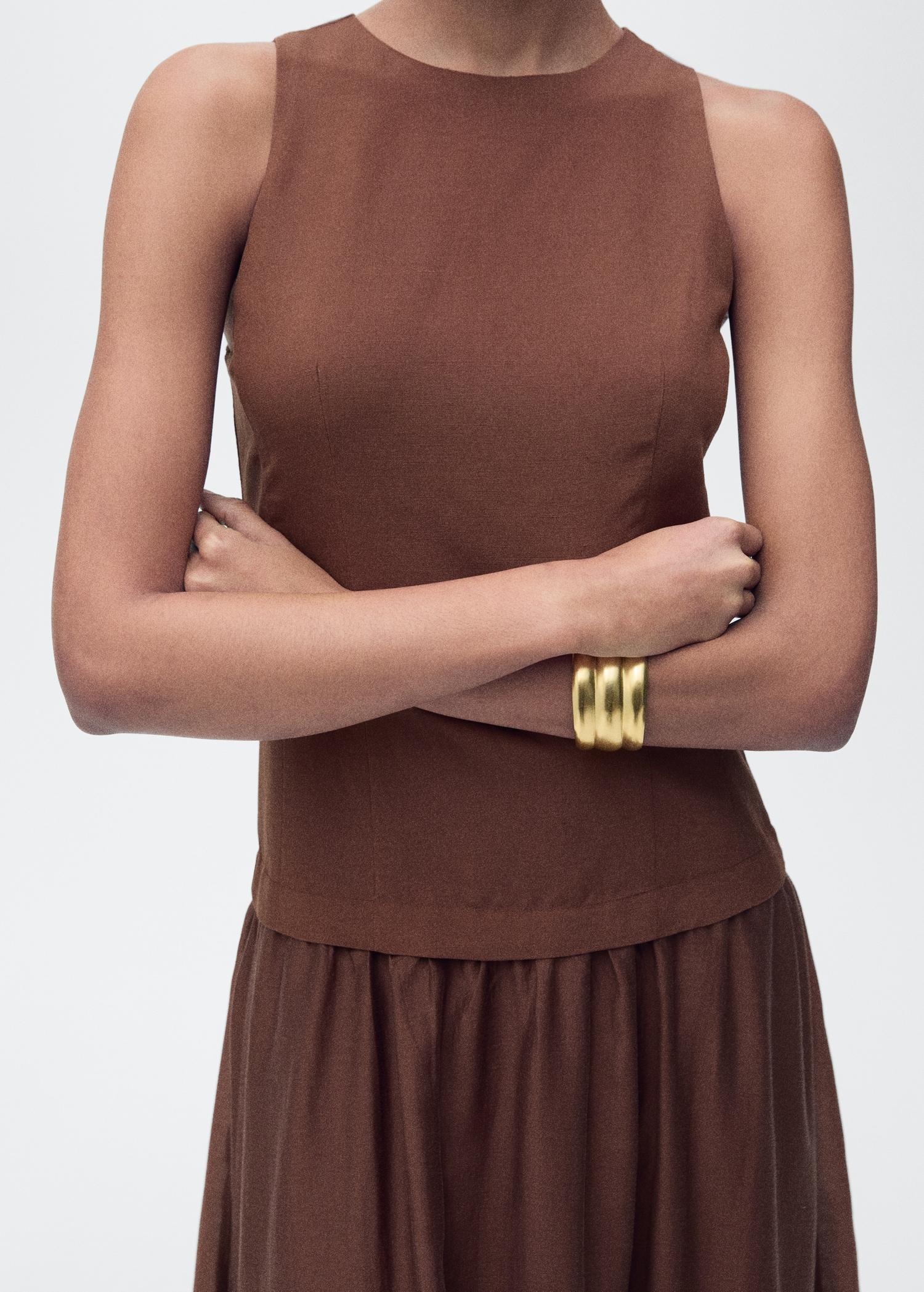 Combined fabric midi-dress - Women | MANGO USA Product Image