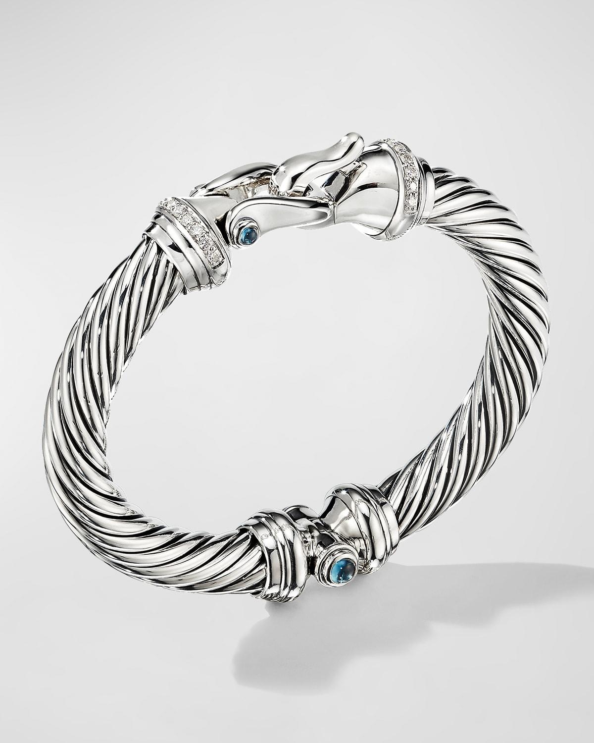 Womens Buckle Classic Cable Bracelet in Sterling Silver Product Image