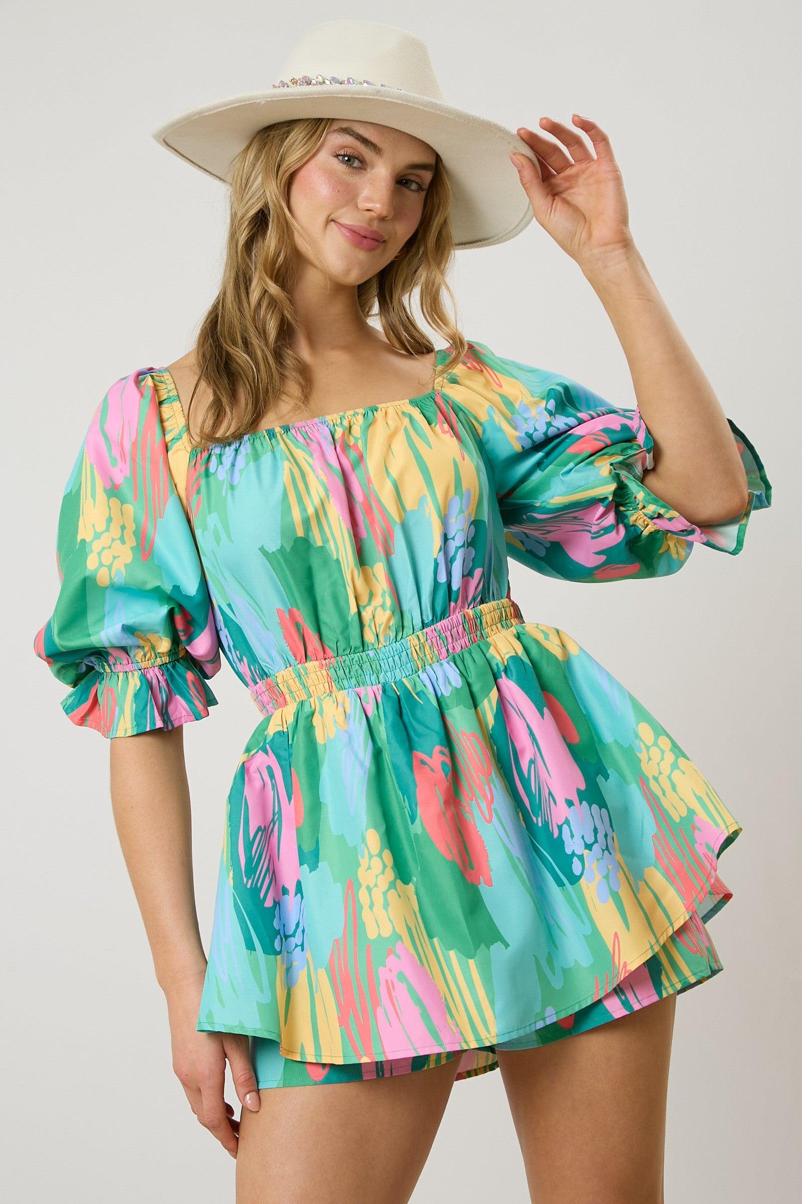 The Brushwork Romper Product Image