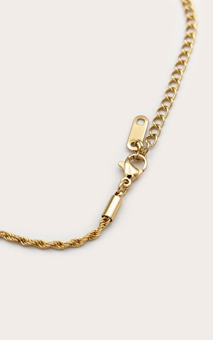 Gold Water Resistant Rope Twist Anklet Product Image