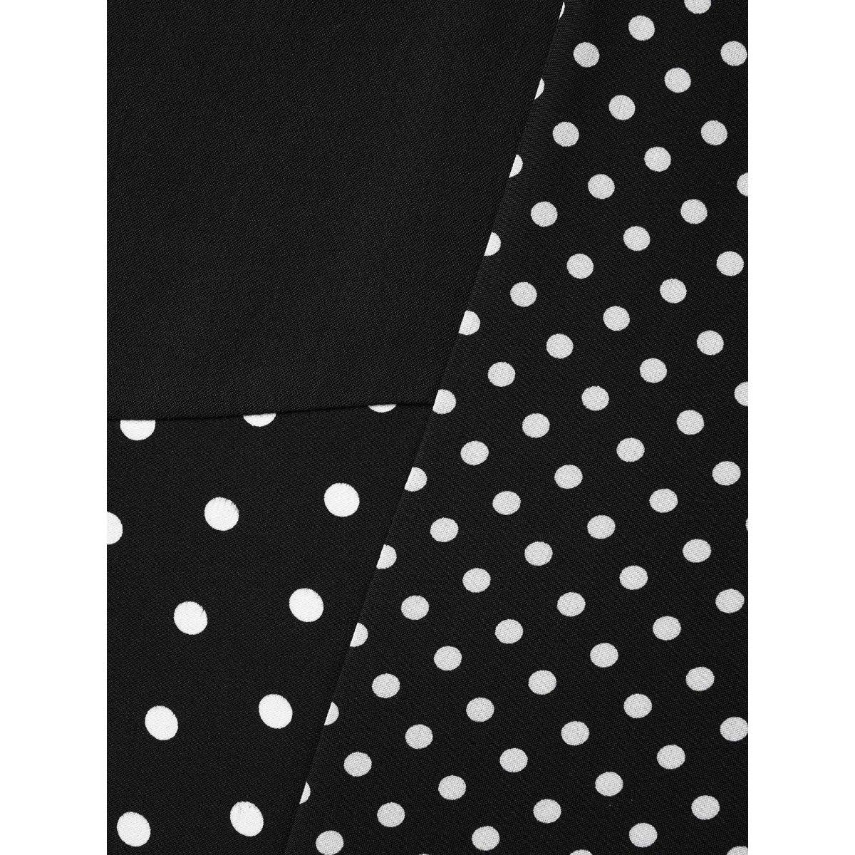 Plus Size Black Polka Dot Panelled A-Line Shirt Women Timeless Short sleeve Round Neck Elegant Blouses BloomChic 28/5X Product Image