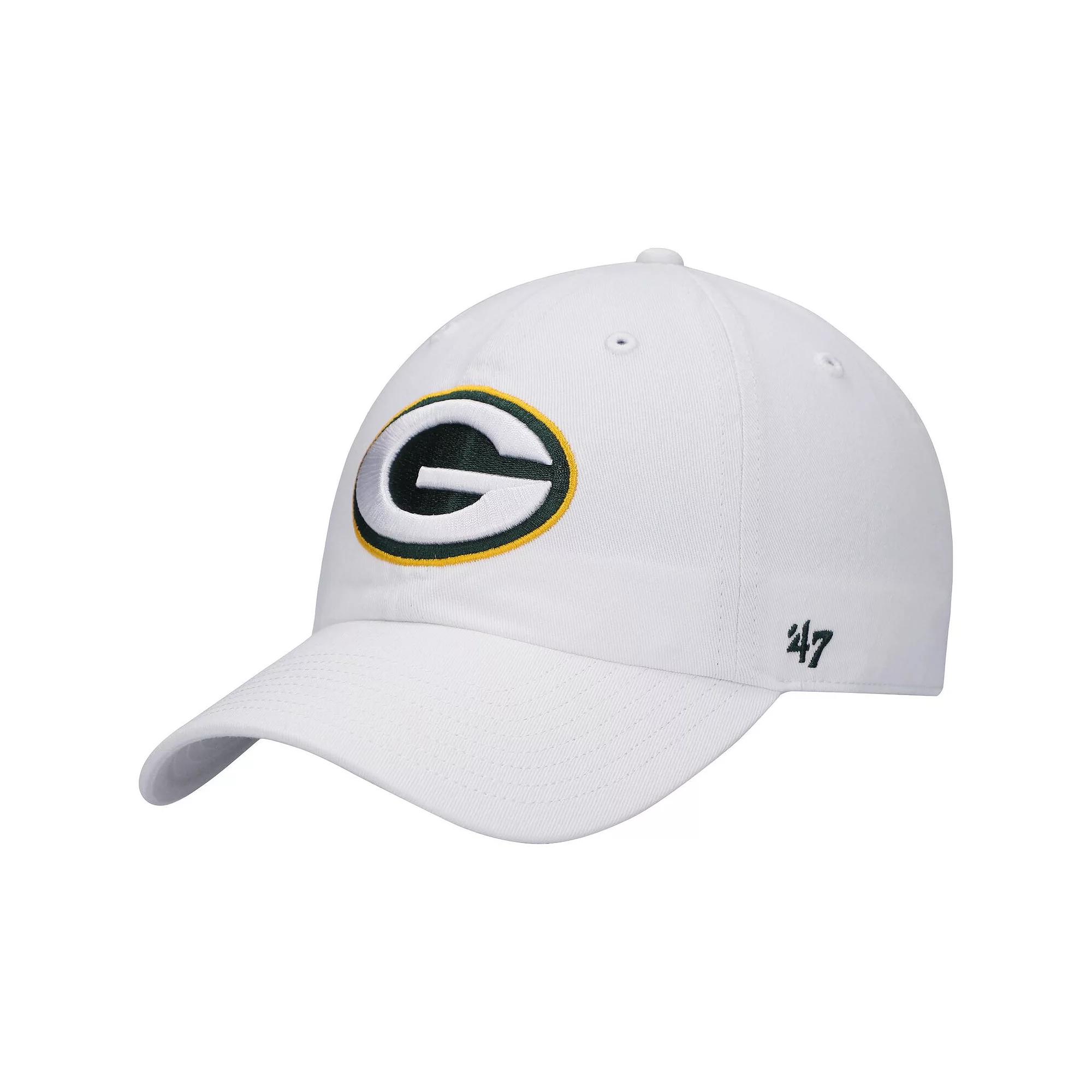 Men's '47 White Green Bay Packers Clean Up Adjustable Hat Product Image