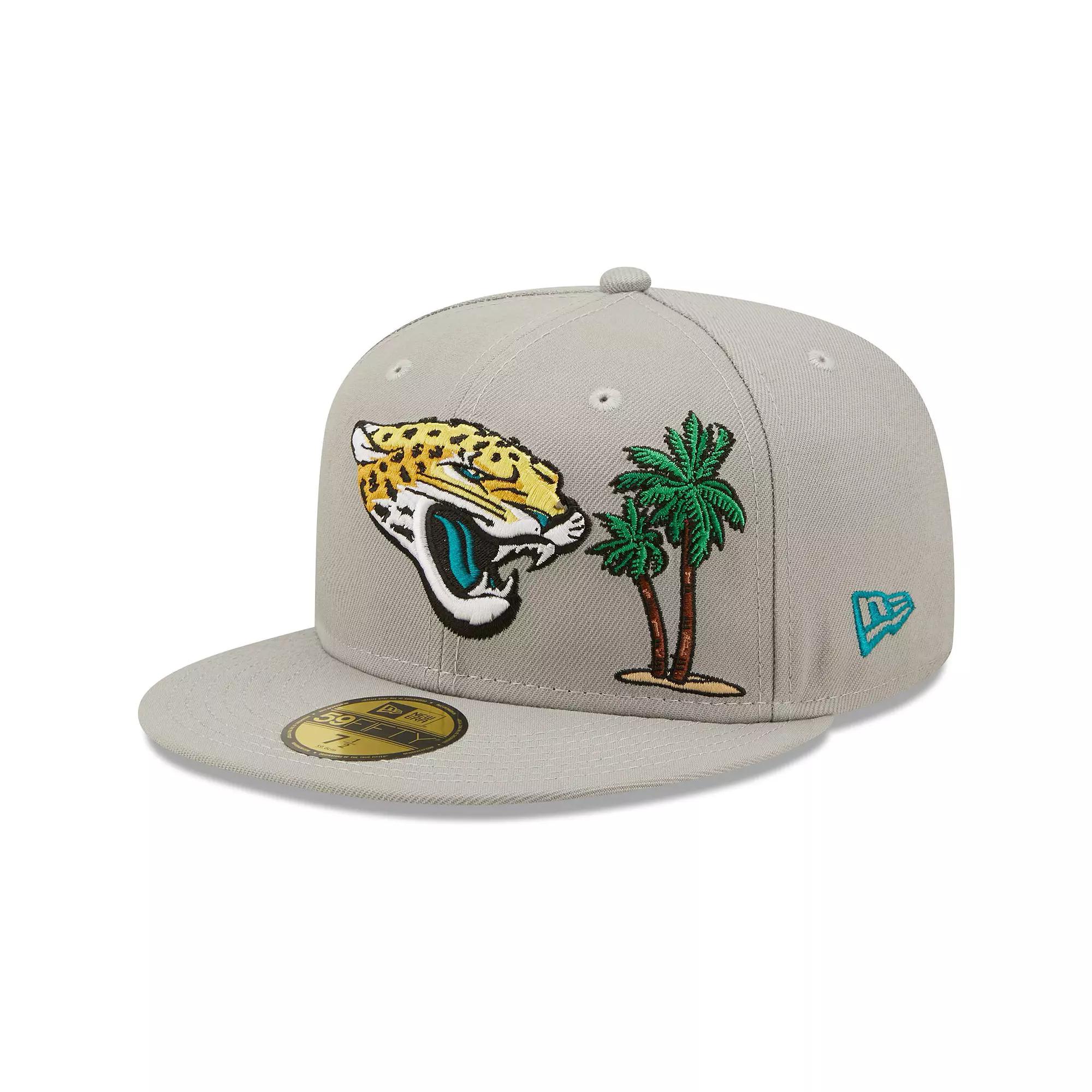 Men's New Era Gray Jacksonville Jaguars City Describe 59FIFTY Fitted Hat,  Product Image