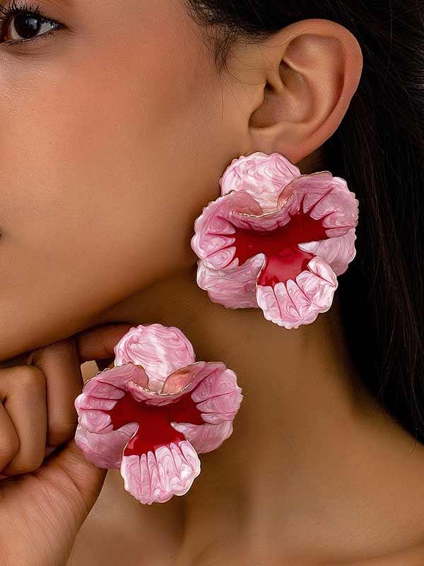 Flower Shape Geometric Earrings Accessories Product Image
