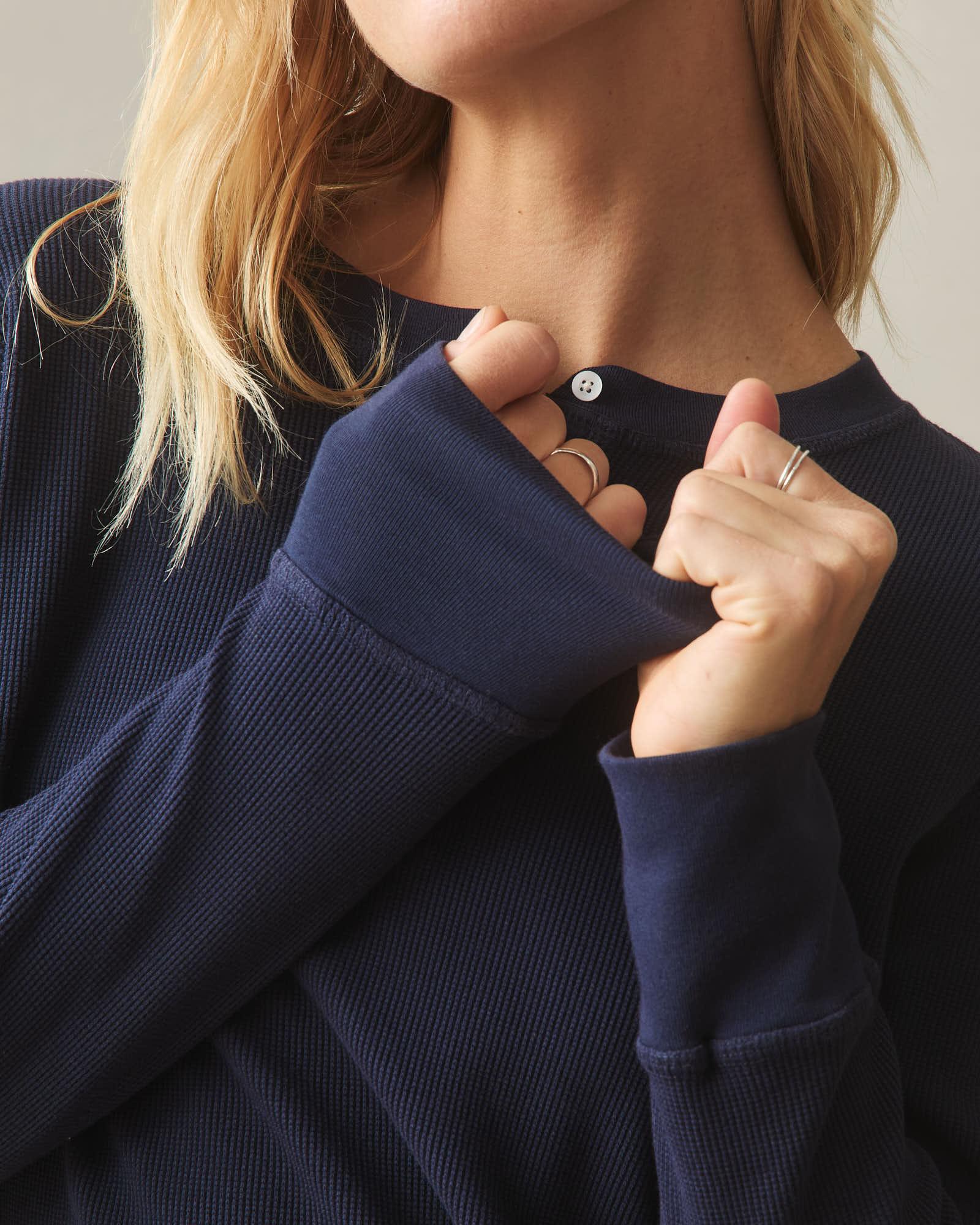 Women's Thermal Henley - True Navy Product Image