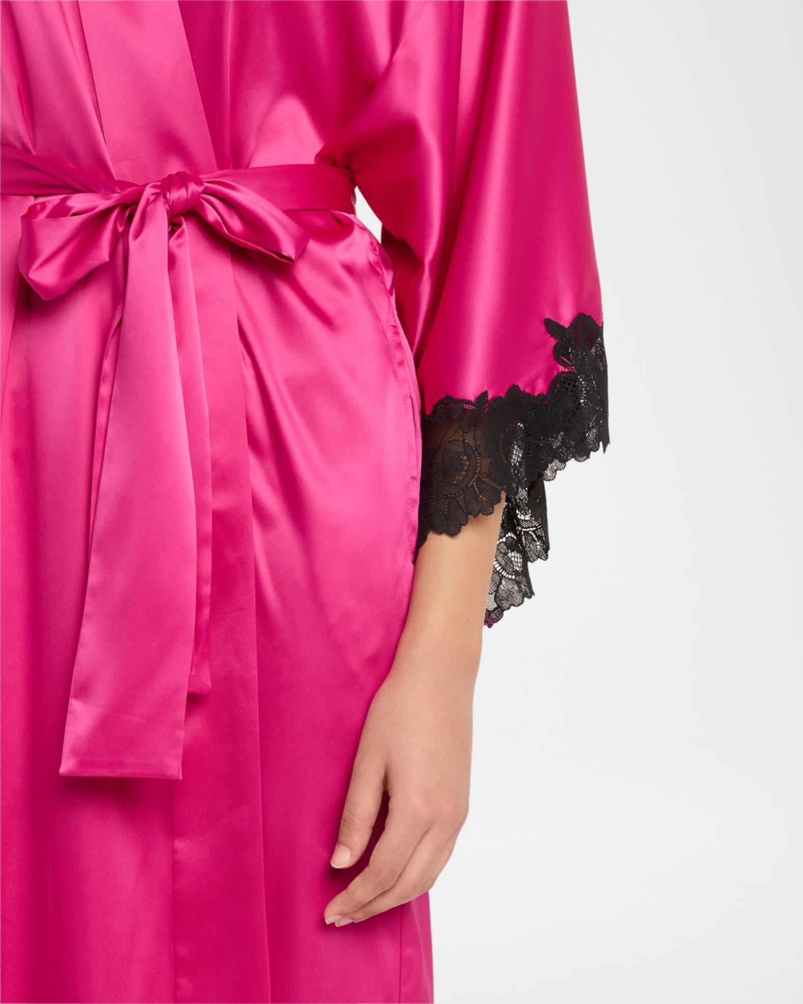 Peony Glamour Lace-Trim Robe Product Image