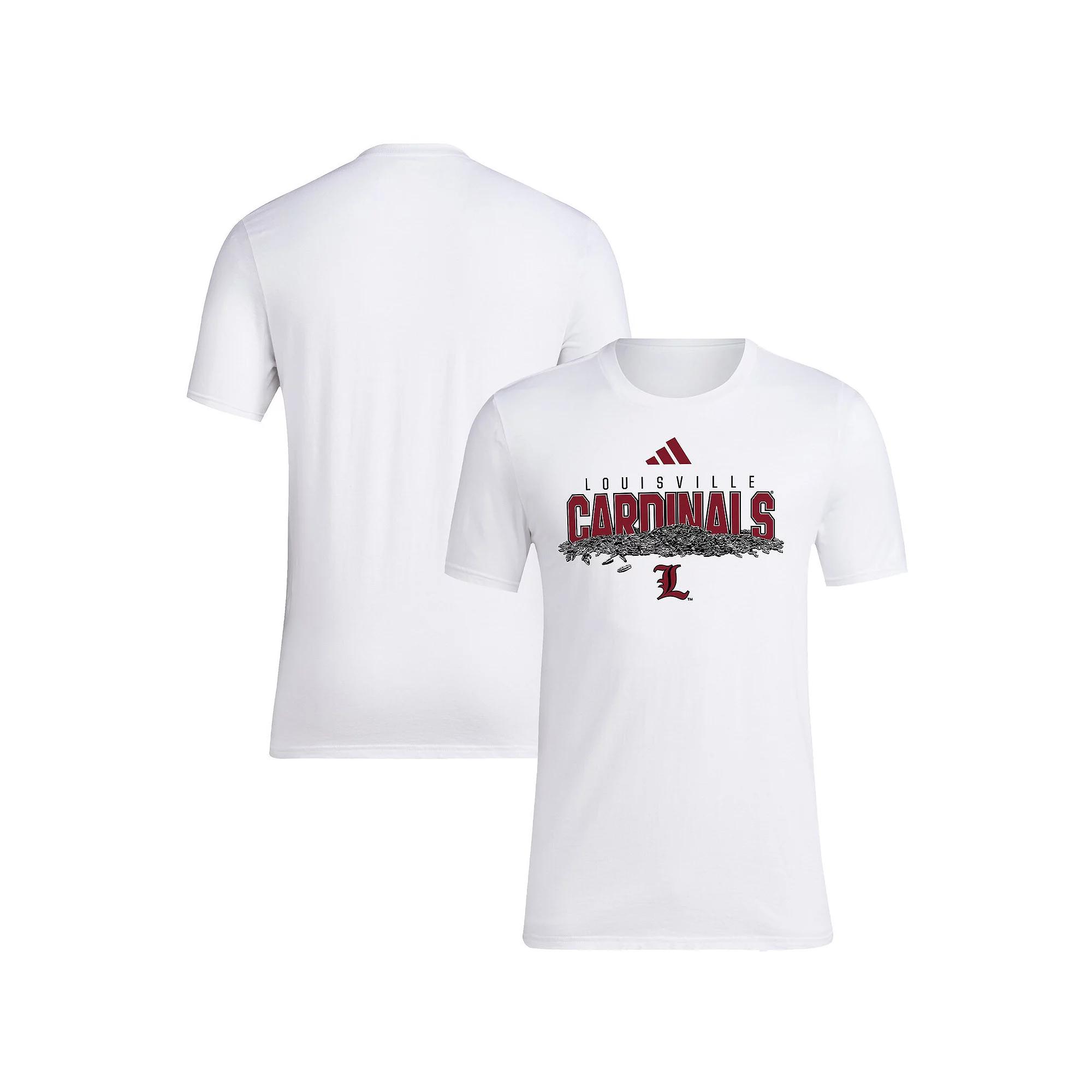 Men's adidas White Louisville Cardinals Baseball Sunflower Seeds T-Shirt, Size: XL Product Image