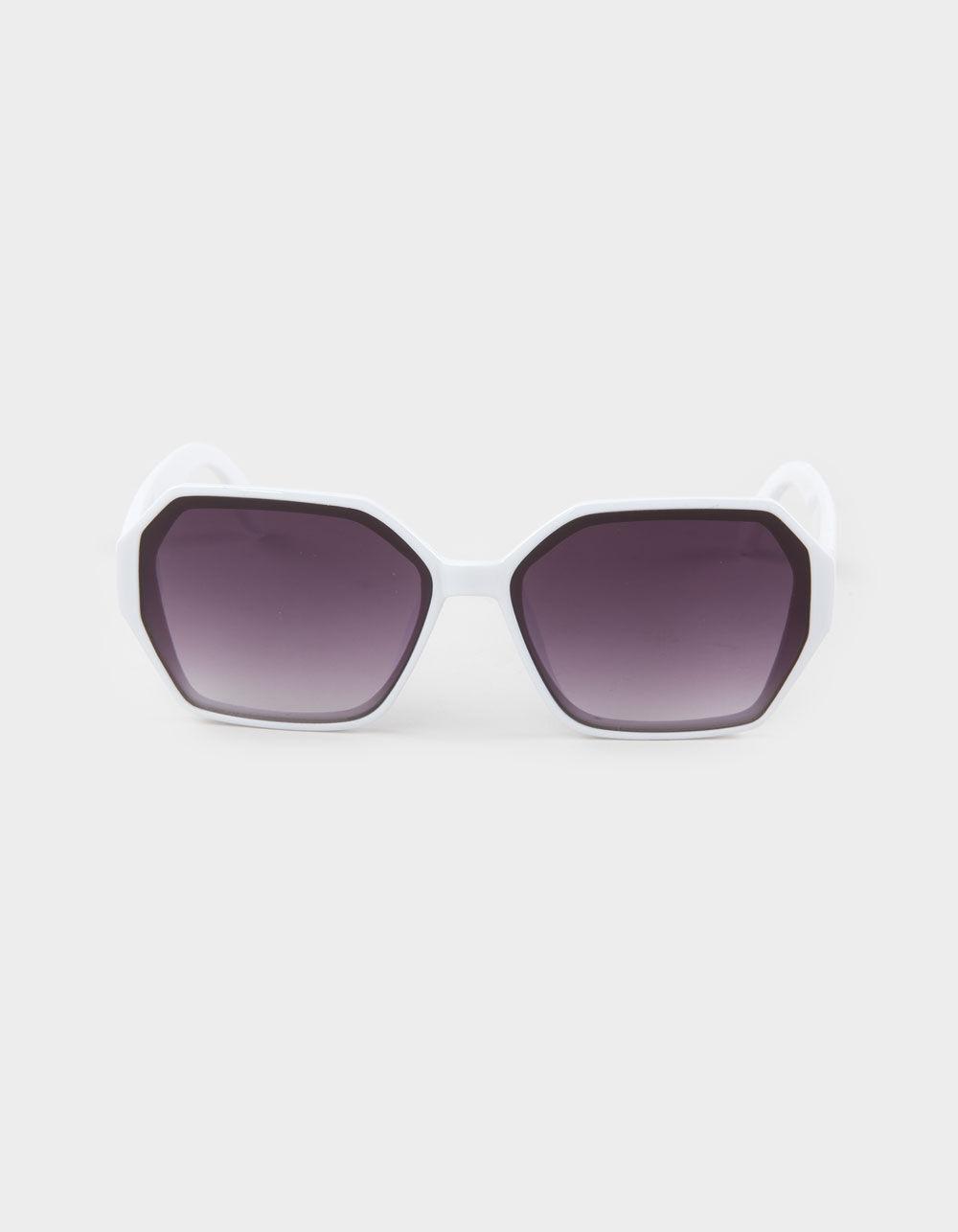 RSQ Oversized Geometric Sunglasses - WHITE Product Image