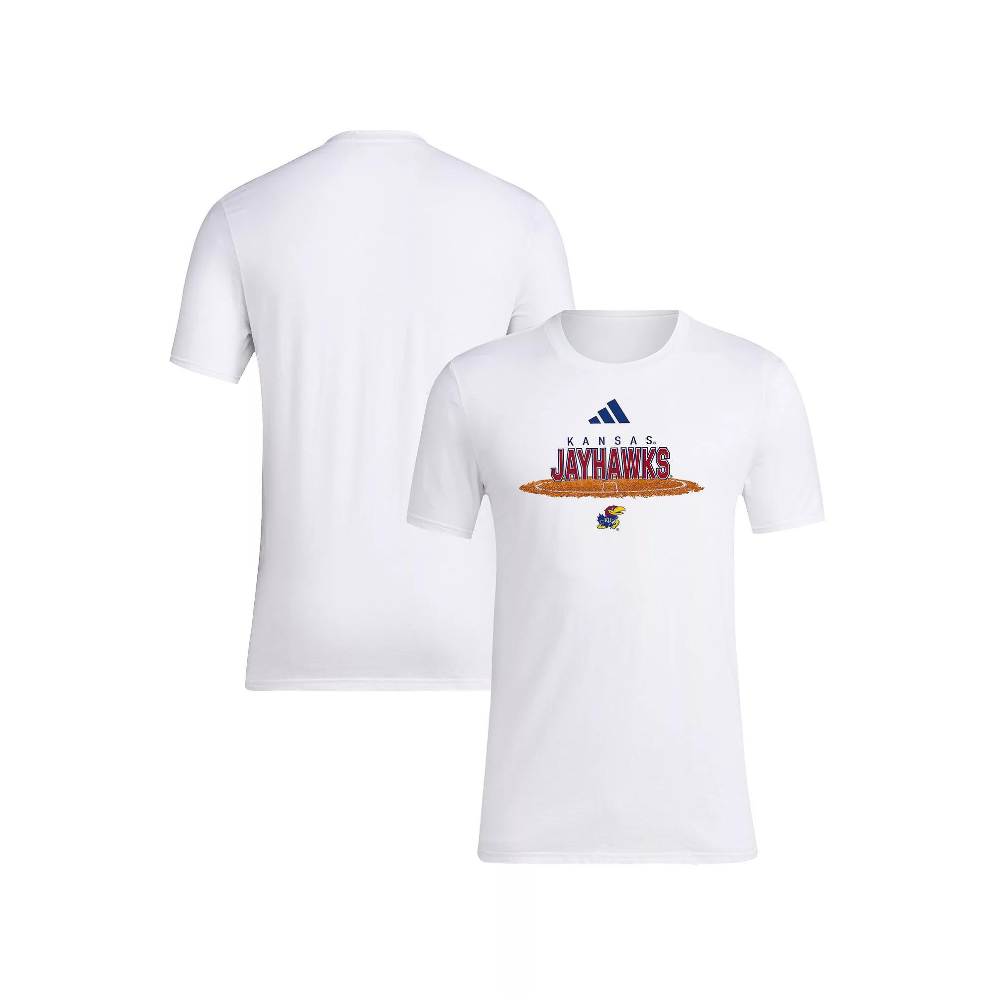 Men's adidas White Kansas Jayhawks Softball Pitcher's Circle T-Shirt, Size: 3XL Product Image