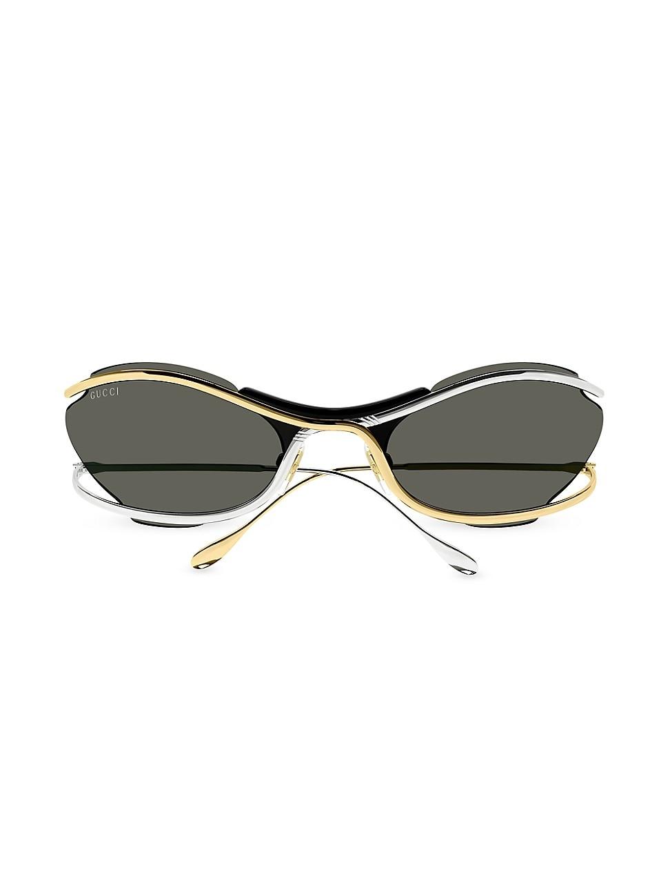 Mens 68MM Fashion Show Directional Metal Sunglasses Product Image