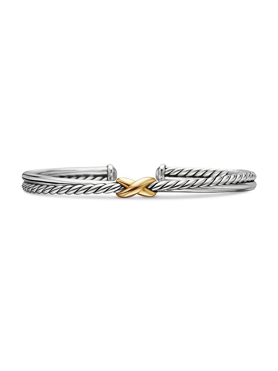 David Yurman Sterling & 18K Yellow Gold Petite X Cuff Bracelet Product Image