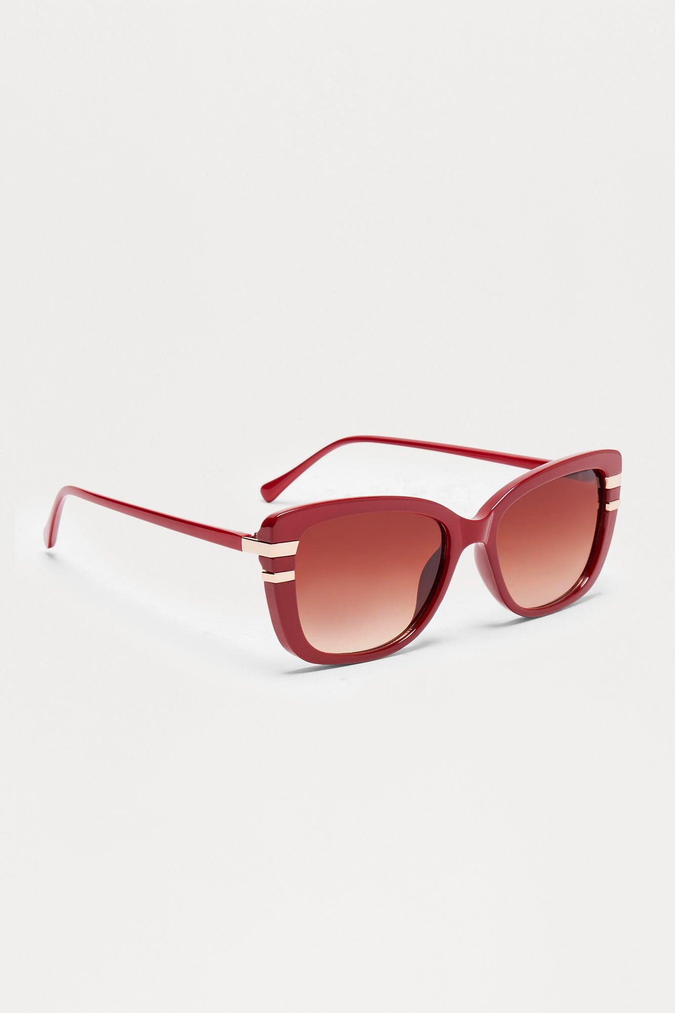 Sun Is Out Shades Are On Sunglasses - Burgundy Product Image