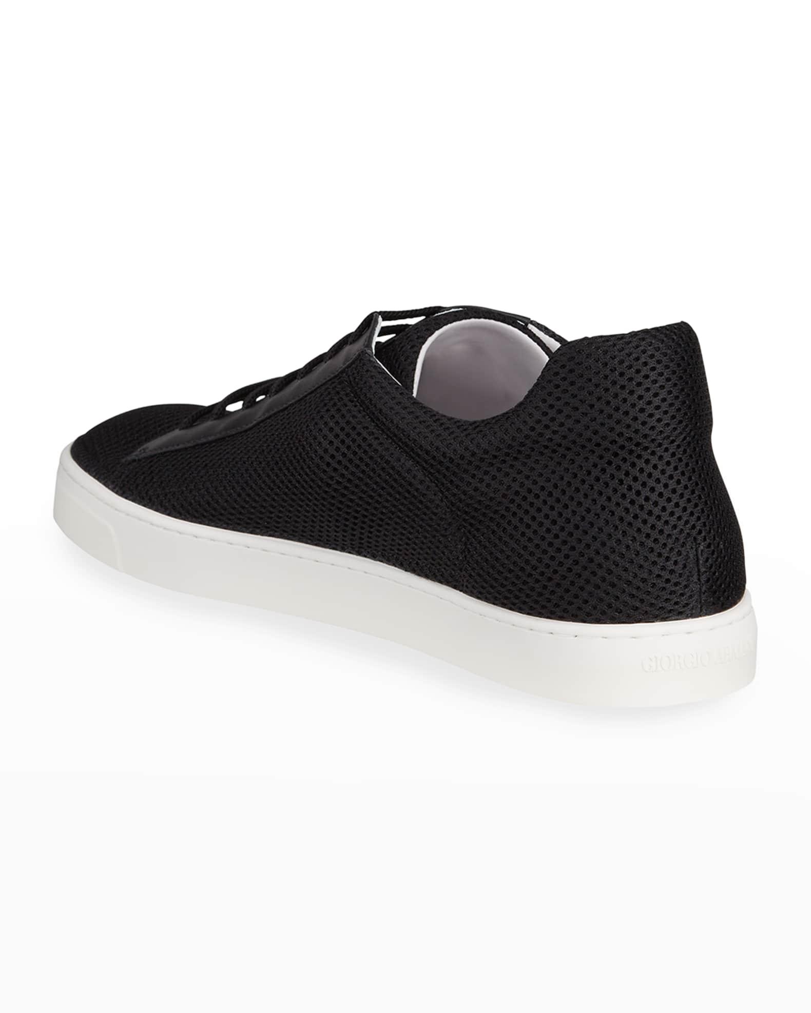 Men's Mesh & Leather Low-Top Sneakers Product Image