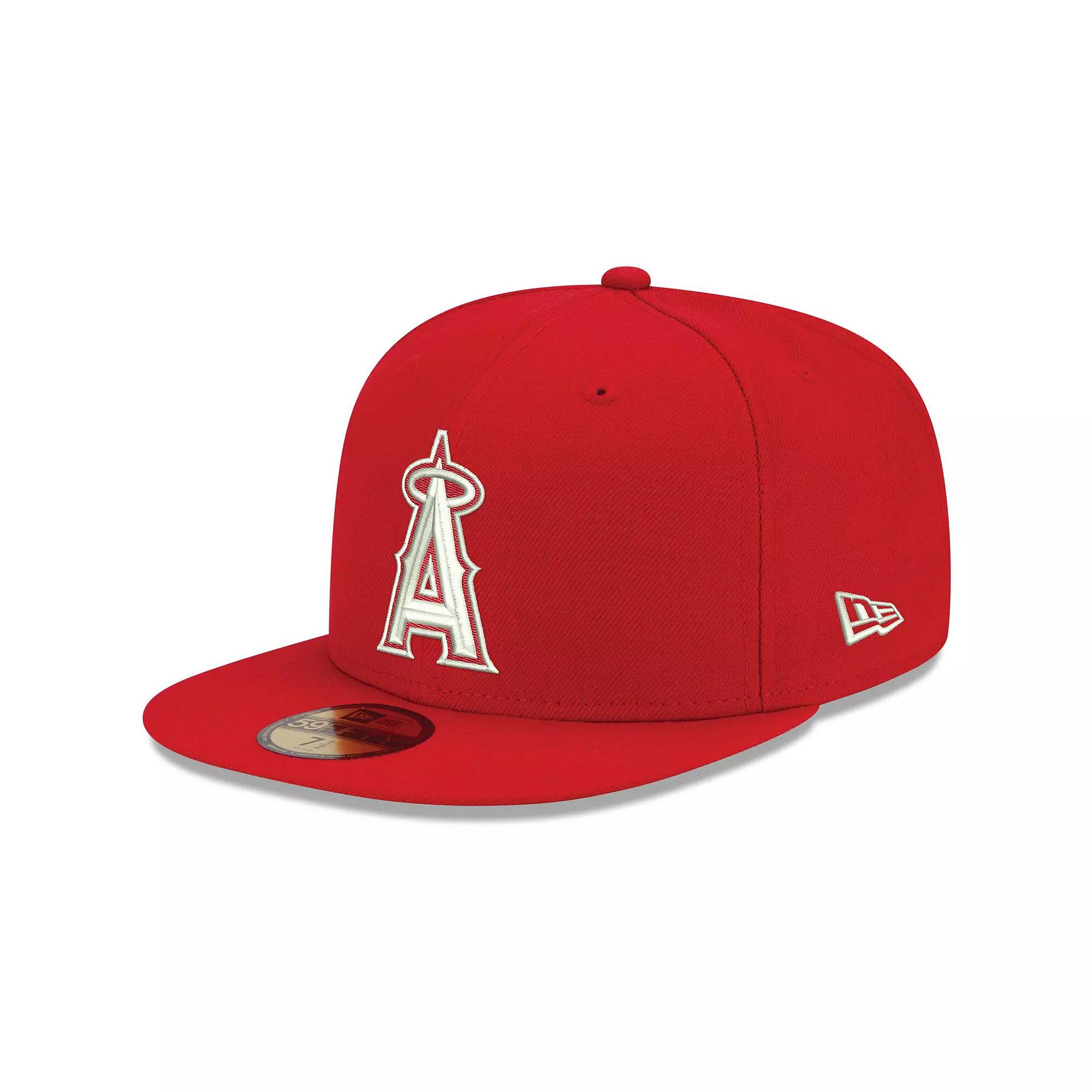 Men's New Era Red Los Angeles Angels White Logo 59FIFTY Fitted Hat,  Product Image