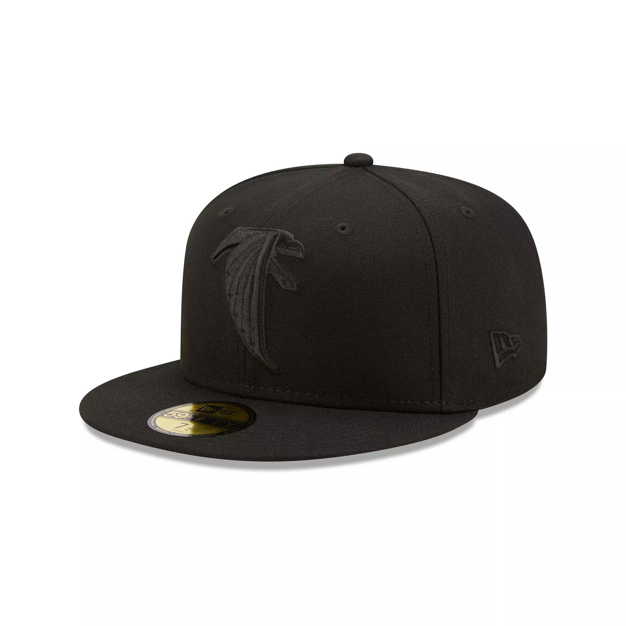 Men's New Era Atlanta Falcons Black on Black Alternate Logo 59FIFTY Fitted Hat,  Product Image
