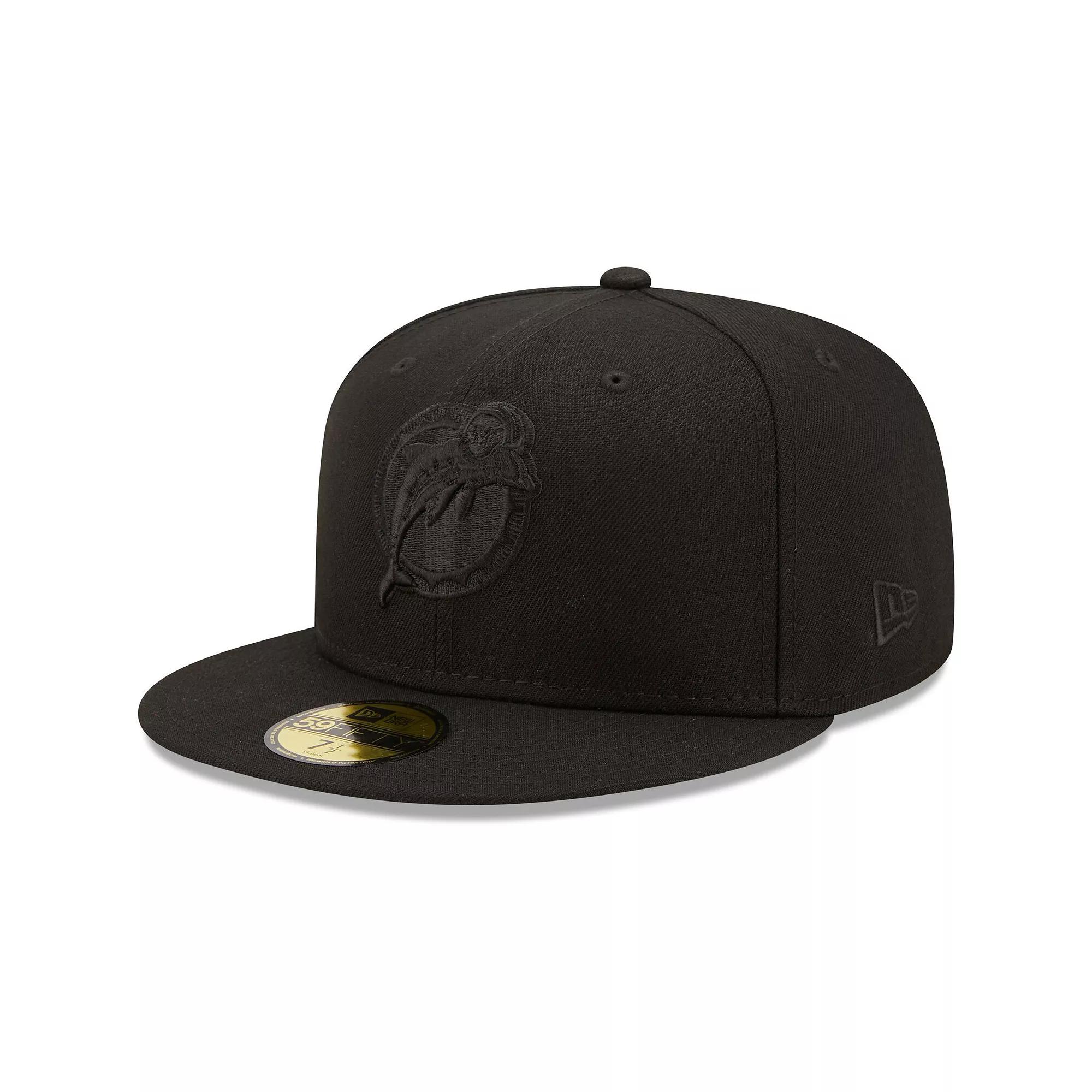 Men's New Era Philadelphia Eagles Black on Black Alternate Logo 59FIFTY Fitted Hat,  Product Image