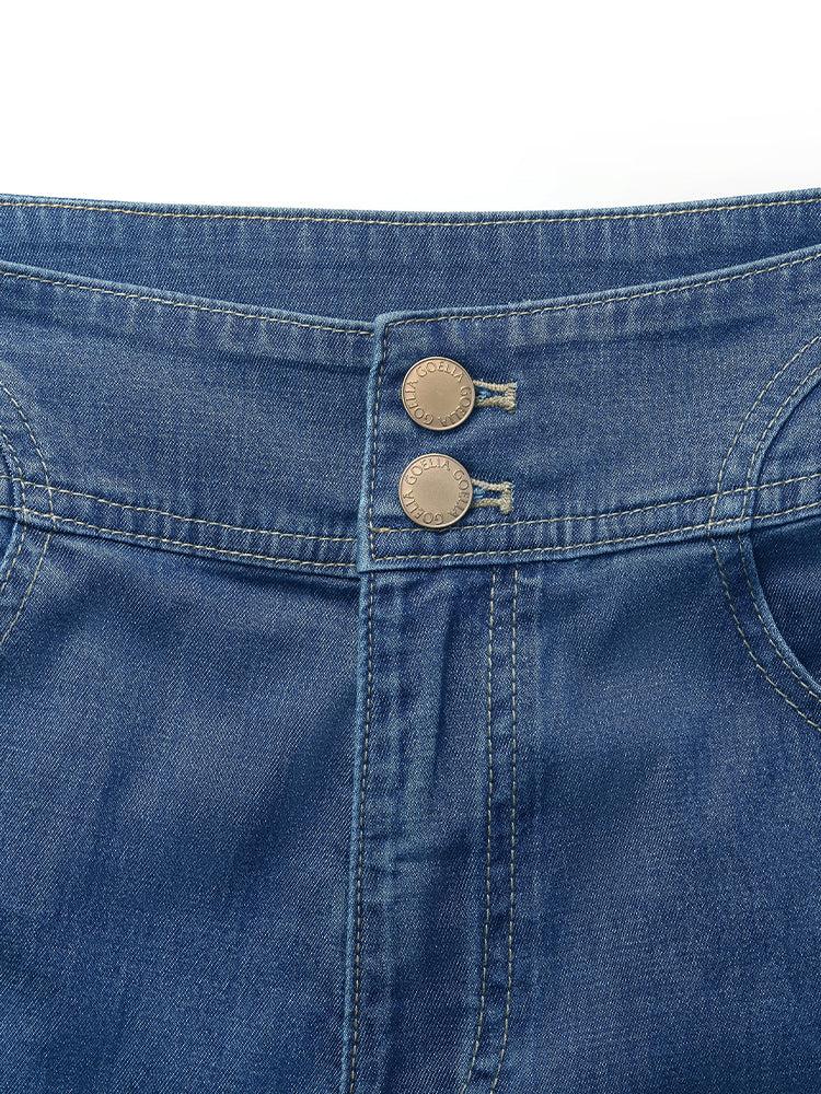 Denim Straight High-Waisted Women Jeans Product Image