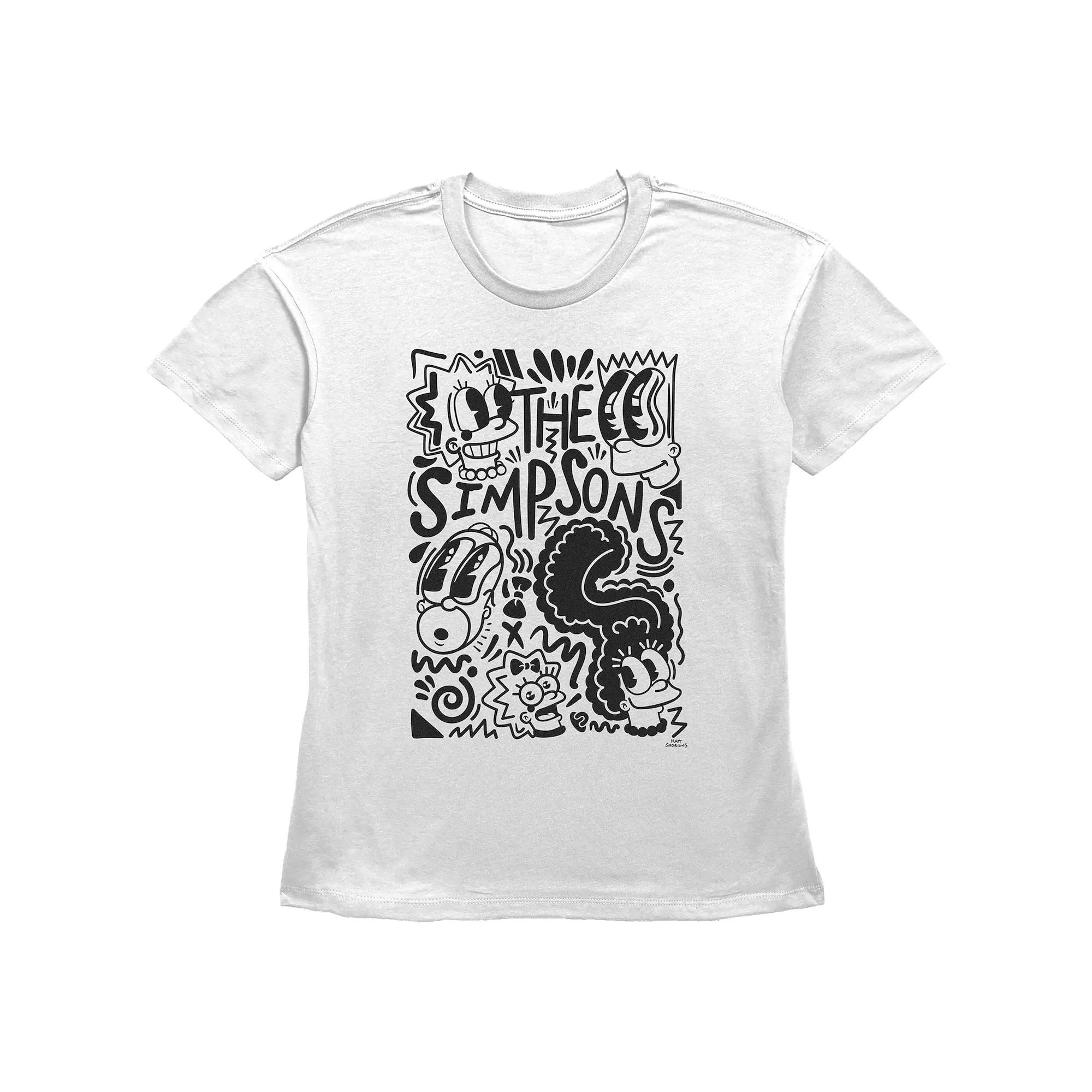 Women's The Simpsons Pop Art Family Basic Fit Graphic Tee, Girl's,  Product Image