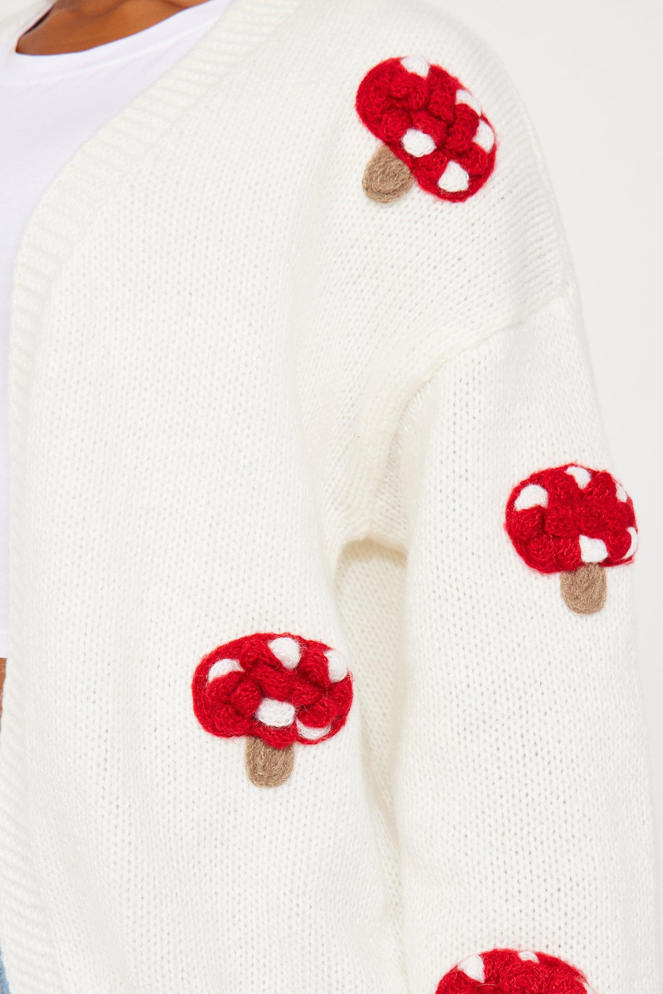 Happy Feel Mushroom Cardigan - Ivory/combo Product Image