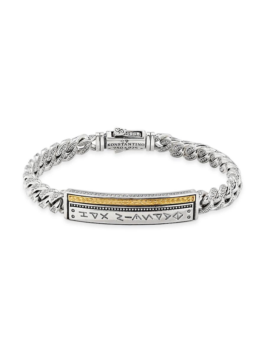 Mens Two-Tone Chain ID Bracelet Product Image