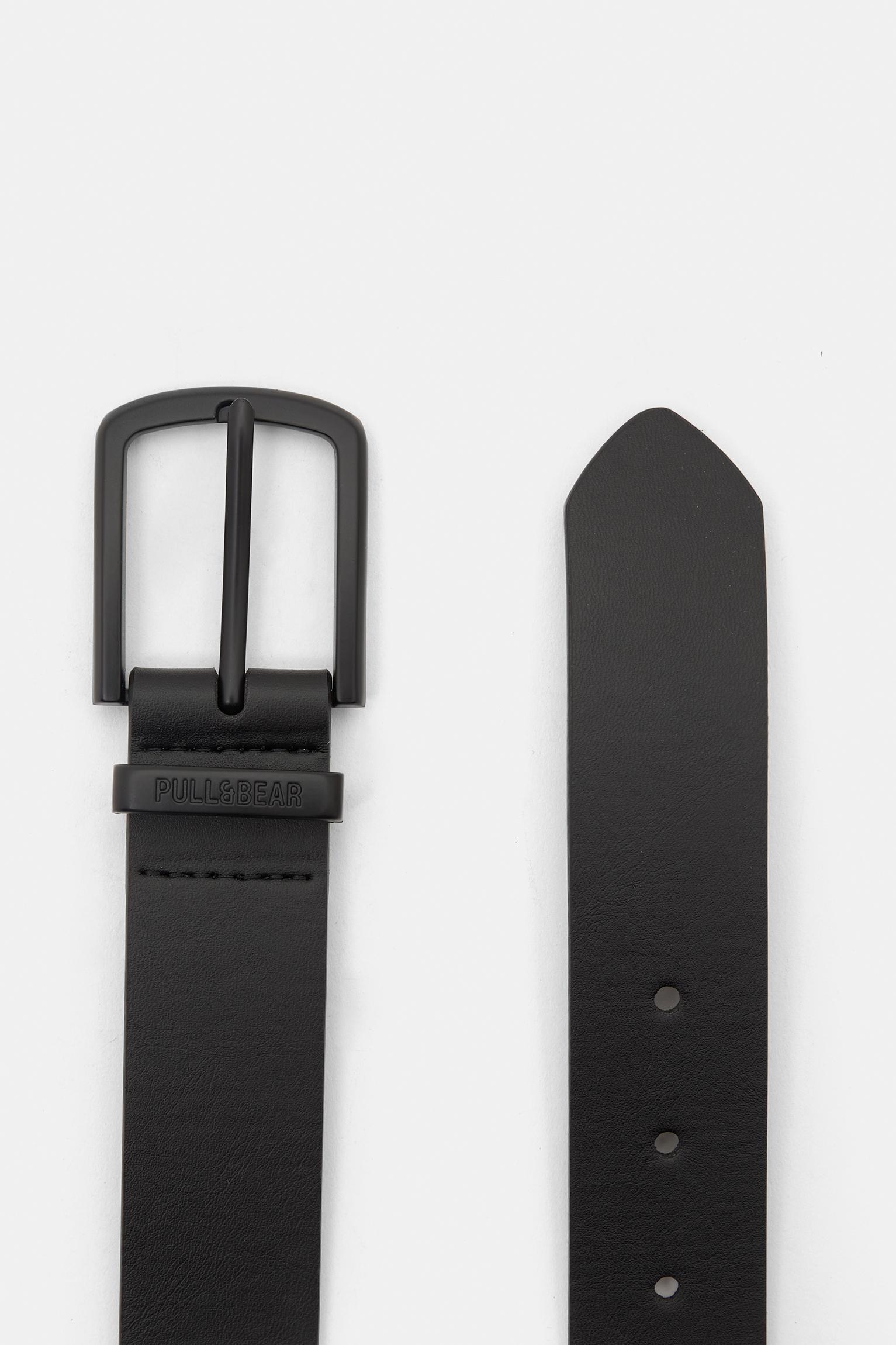 Faux leather belt with black buckle Product Image