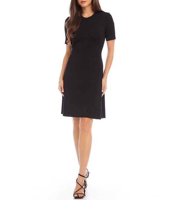 Karen Kane Knit Crew Neck Short Sleeve A-Line Dress Product Image