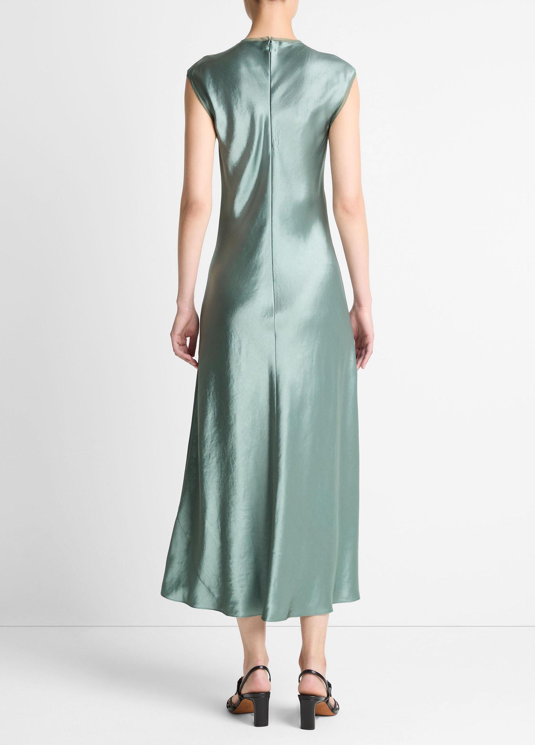 Satin Cap-Sleeve Slip Dress Product Image