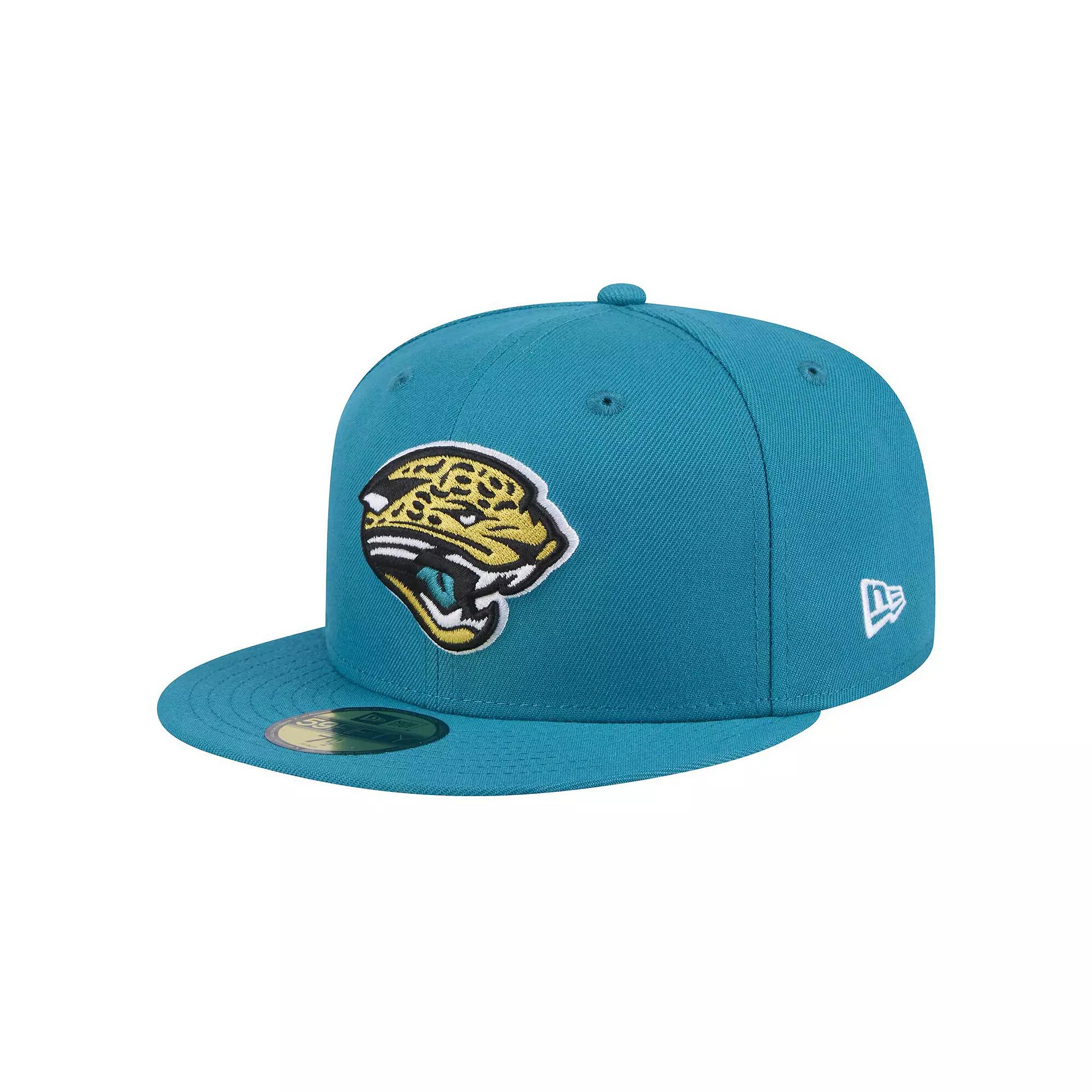 Men's New Era Teal Jacksonville Jaguars Throwback Logo Omaha 59FIFTY Fitted Hat,  Product Image